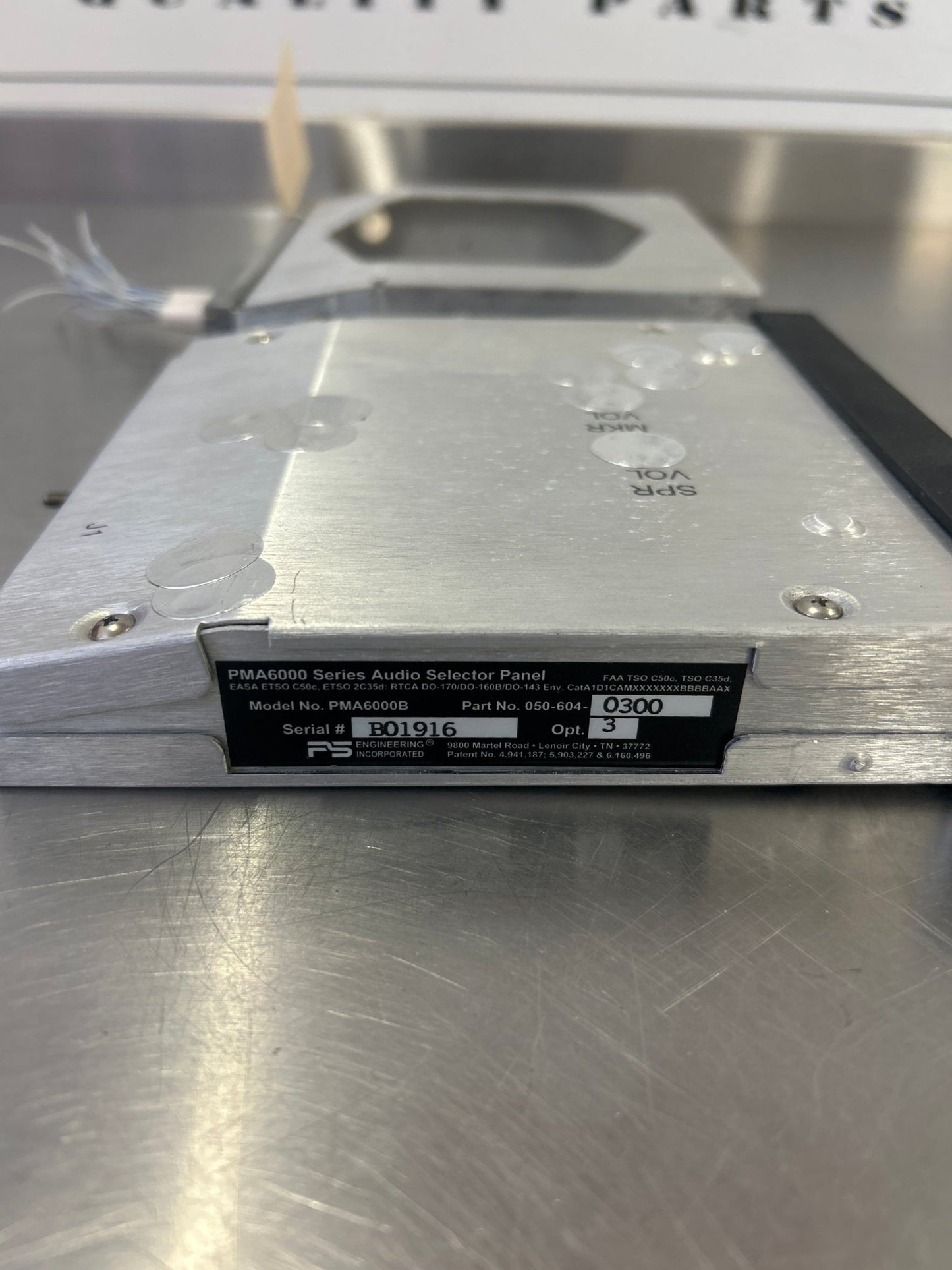 050 - 604 - 0300 PS Engineering PMA6000B Audio Selector Panel w/Tray | FractionAIR Parts - Aircraft Parts & Accessories
