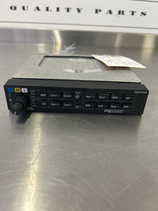 050 - 604 - 0300 PS Engineering PMA6000B Audio Selector Panel w/Tray | FractionAIR Parts - Aircraft Parts & Accessories