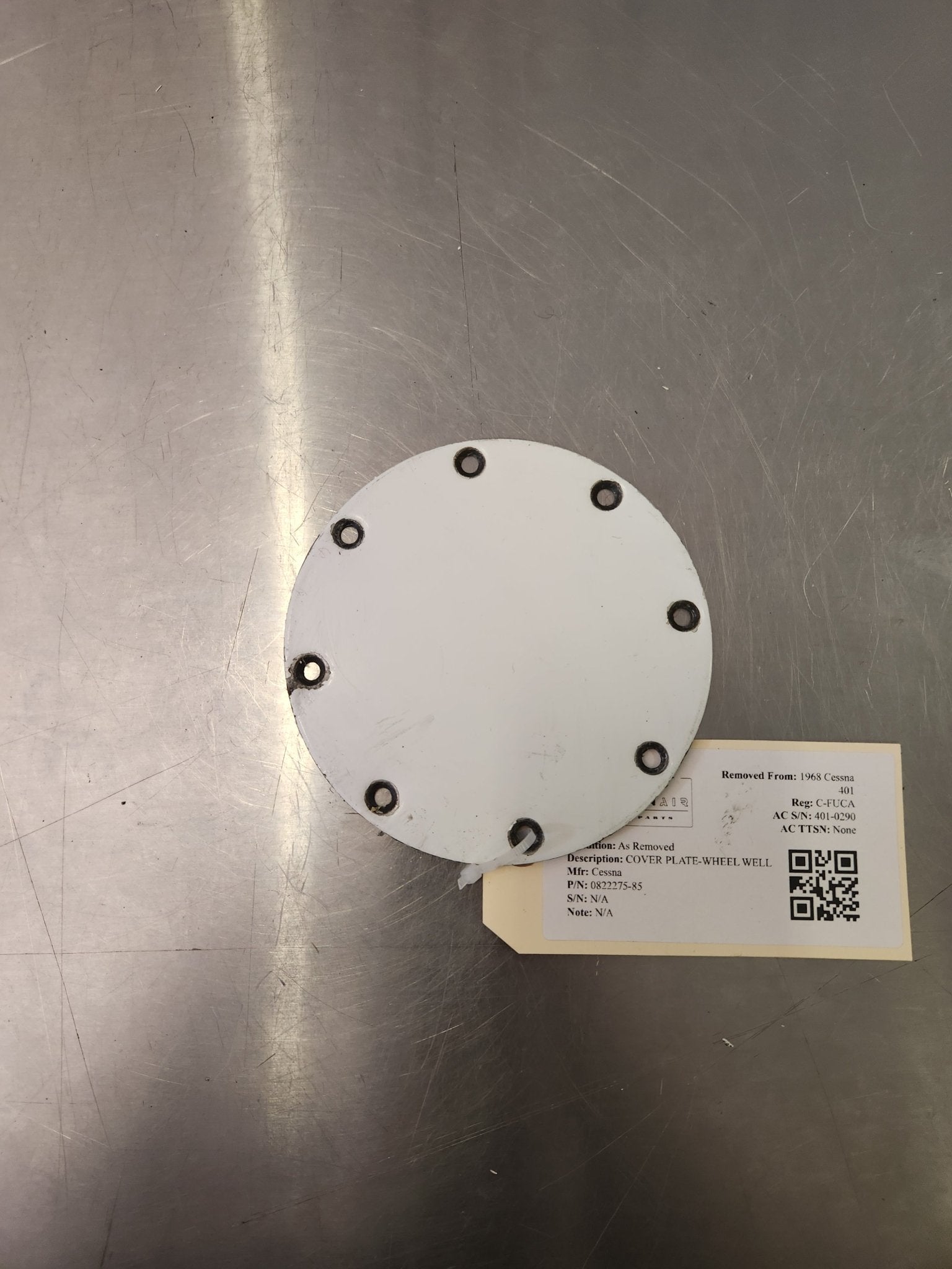 0822275 - 85 Cessna COVER PLATE - WHEEL WELL | FractionAIR Parts - Aircraft Parts & Accessories