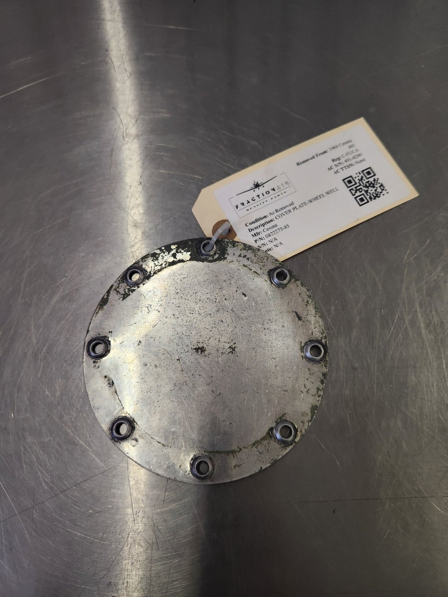 0822275 - 85 Cessna COVER PLATE - WHEEL WELL | FractionAIR Parts - Aircraft Parts & Accessories