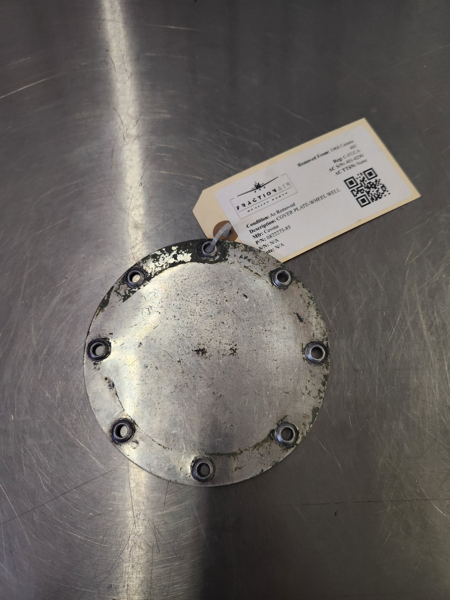 0822275 - 85 Cessna COVER PLATE - WHEEL WELL | FractionAIR Parts - Aircraft Parts & Accessories