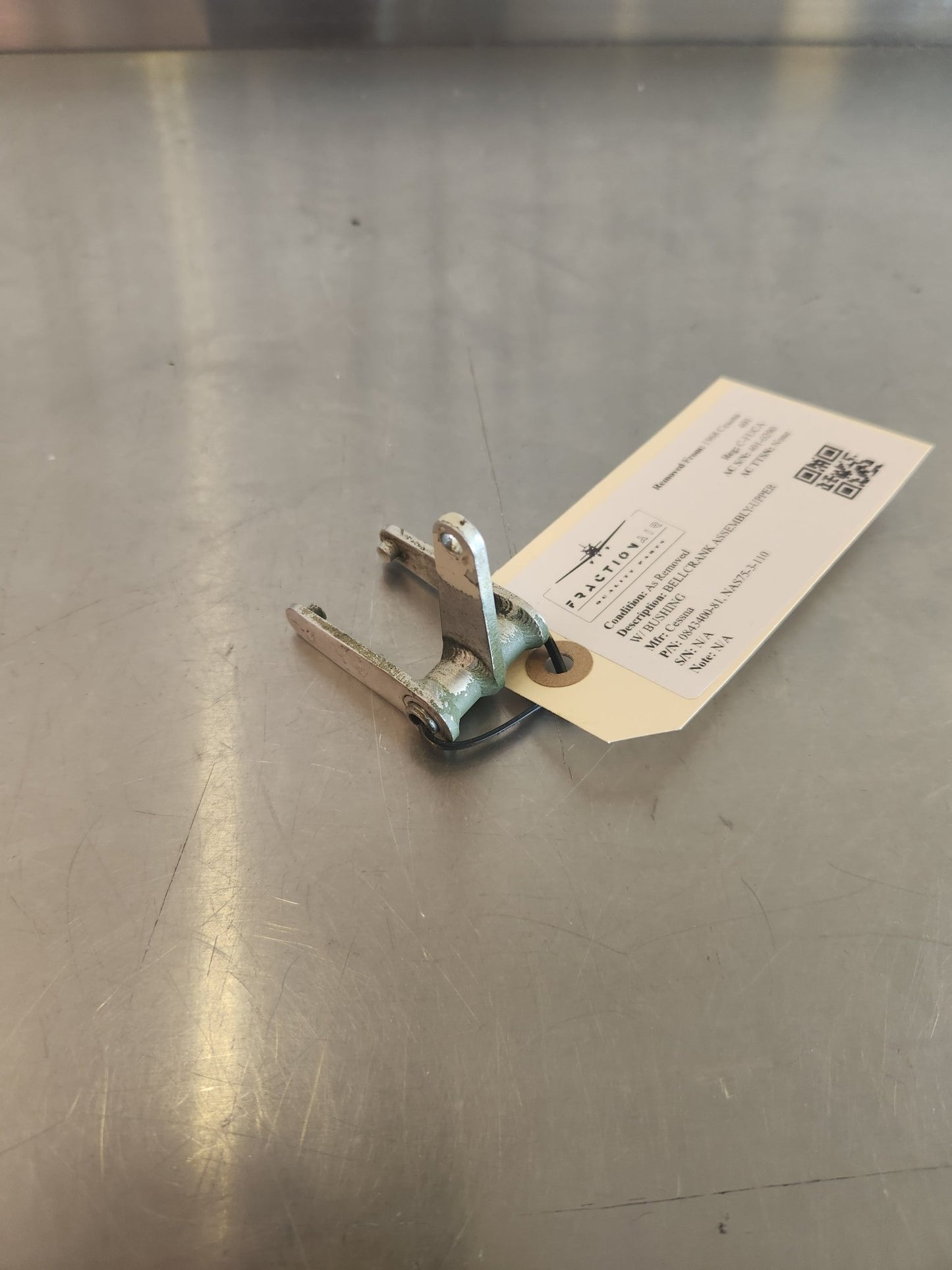 0843400 - 81, NAS75 - 3 - 110 Cessna BELLCRANK ASSEMBLY - UPPER W/ BUSHING | FractionAIR Parts - Aircraft Parts & Accessories