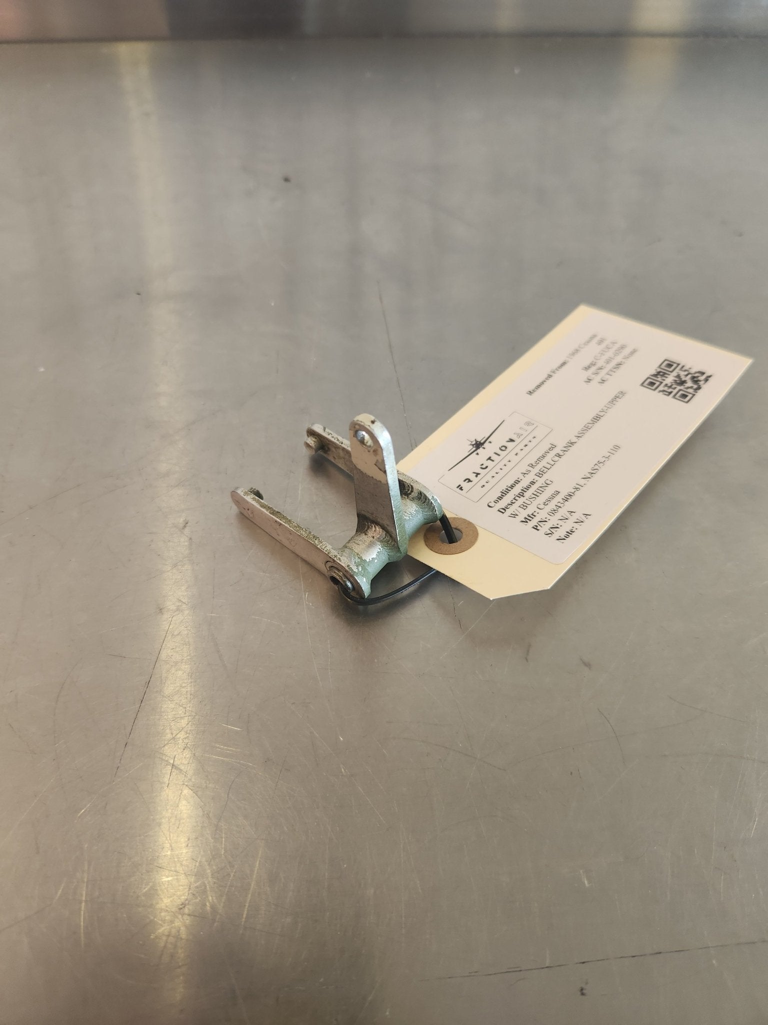 0843400 - 81, NAS75 - 3 - 110 Cessna BELLCRANK ASSEMBLY - UPPER W/ BUSHING | FractionAIR Parts - Aircraft Parts & Accessories