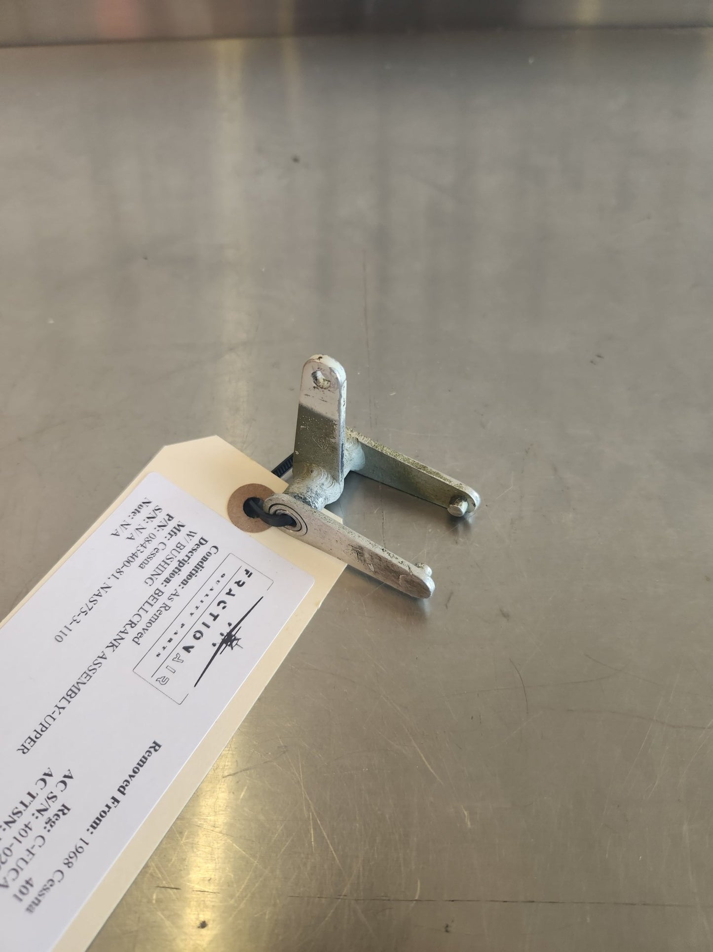 0843400 - 81, NAS75 - 3 - 110 Cessna BELLCRANK ASSEMBLY - UPPER W/ BUSHING | FractionAIR Parts - Aircraft Parts & Accessories