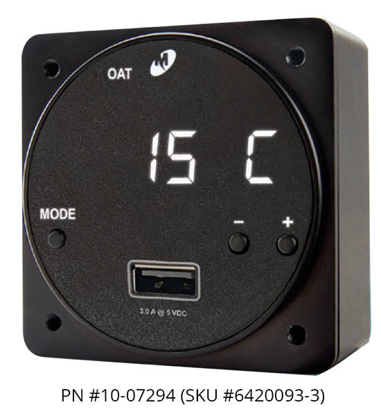 Mid-Continent Chronos Digital Clock / High Power Single USB-A Charger 15W/3A Out 6420093-3