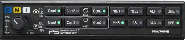 PS Engineering PMA 7000Bt Audio Panel with Bluetooth - Unit Only, TSO'd