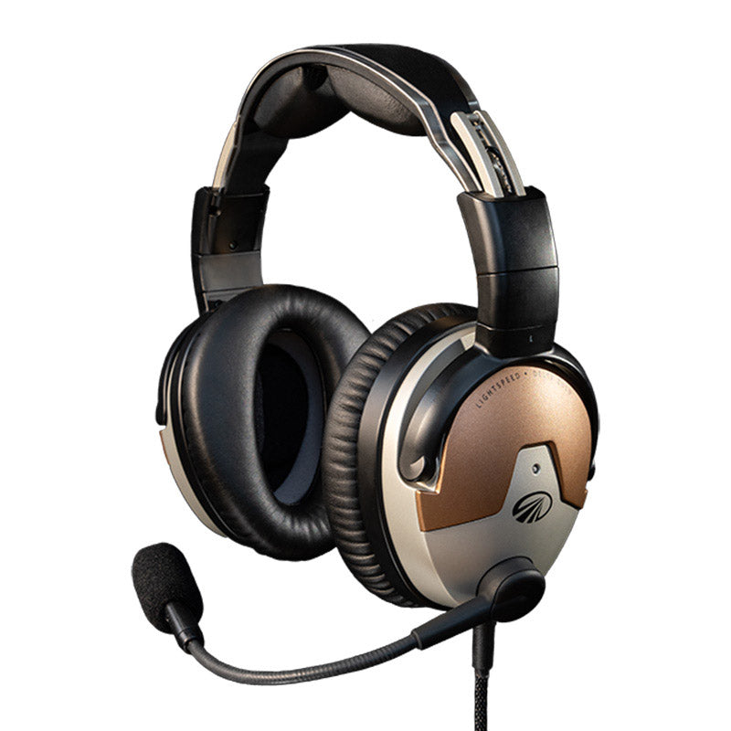 Lightspeed Delta Zulu ANR Headset Dual GA Plugs Straight Cable