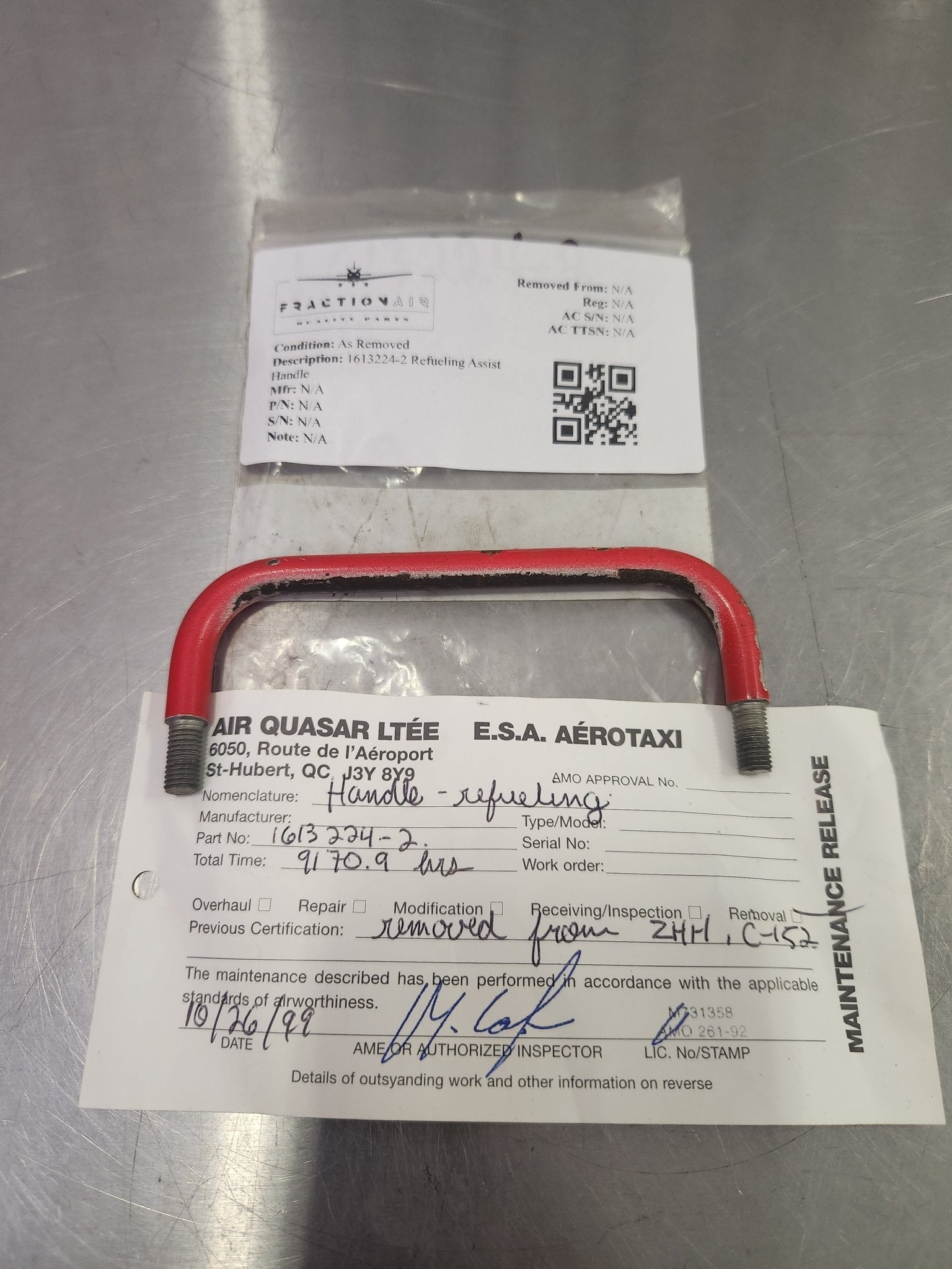 1613224‑2 Refueling Assist Handle | FractionAIR Parts - Aircraft Parts & Accessories