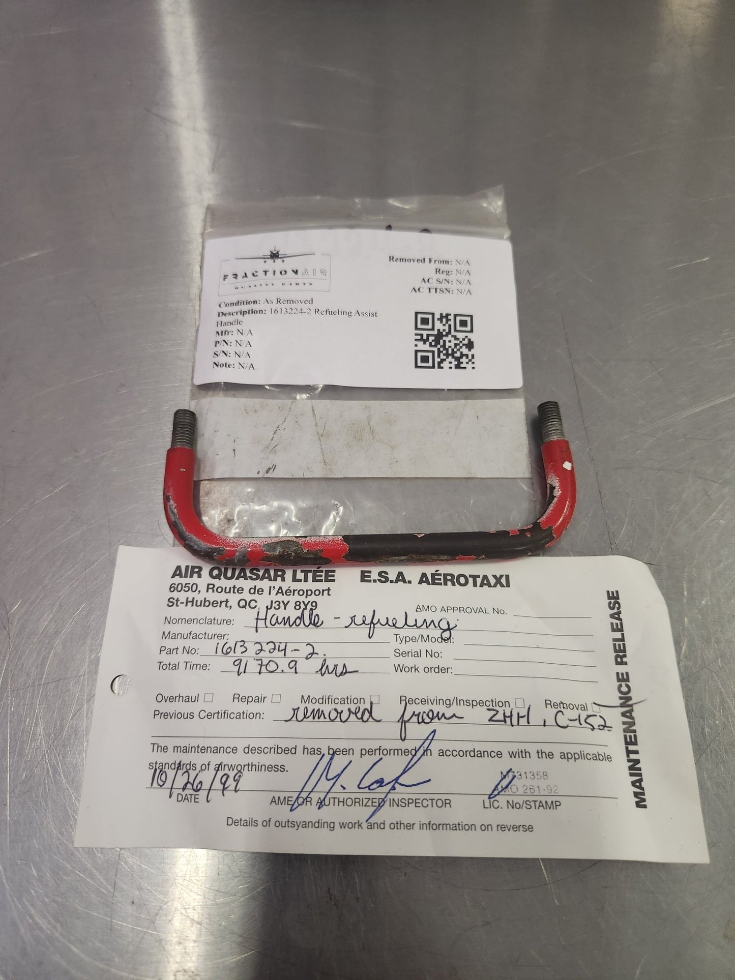 1613224‑2 Refueling Assist Handle | FractionAIR Parts - Aircraft Parts & Accessories