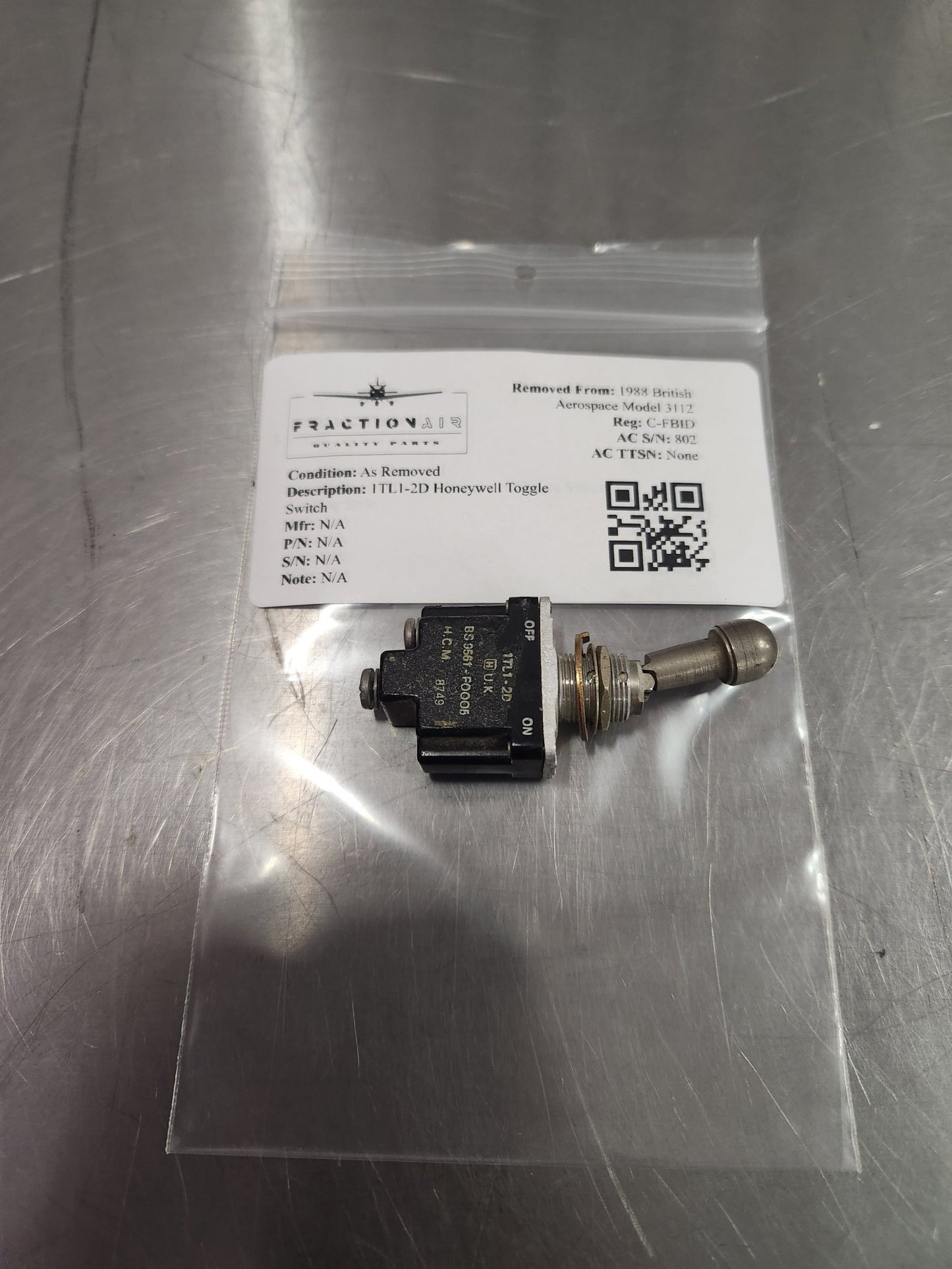 1TL1 - 2D Honeywell Toggle Switch | FractionAIR Parts - Aircraft Parts & Accessories
