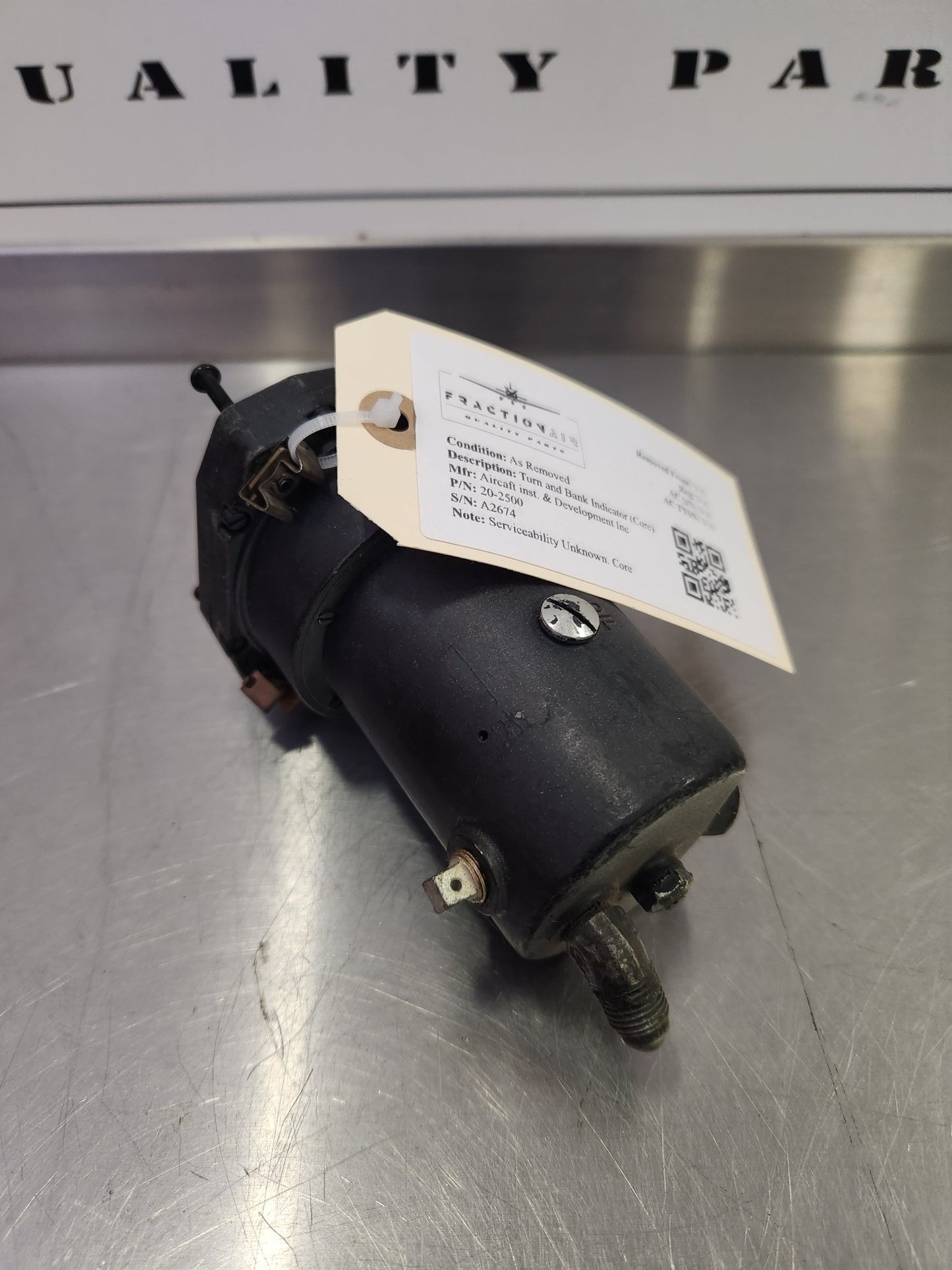 20-2500 Aircaft inst. & Development Inc Turn and Bank Indicator (Core) | FractionAIR Parts - Aircraft Parts & Accessories