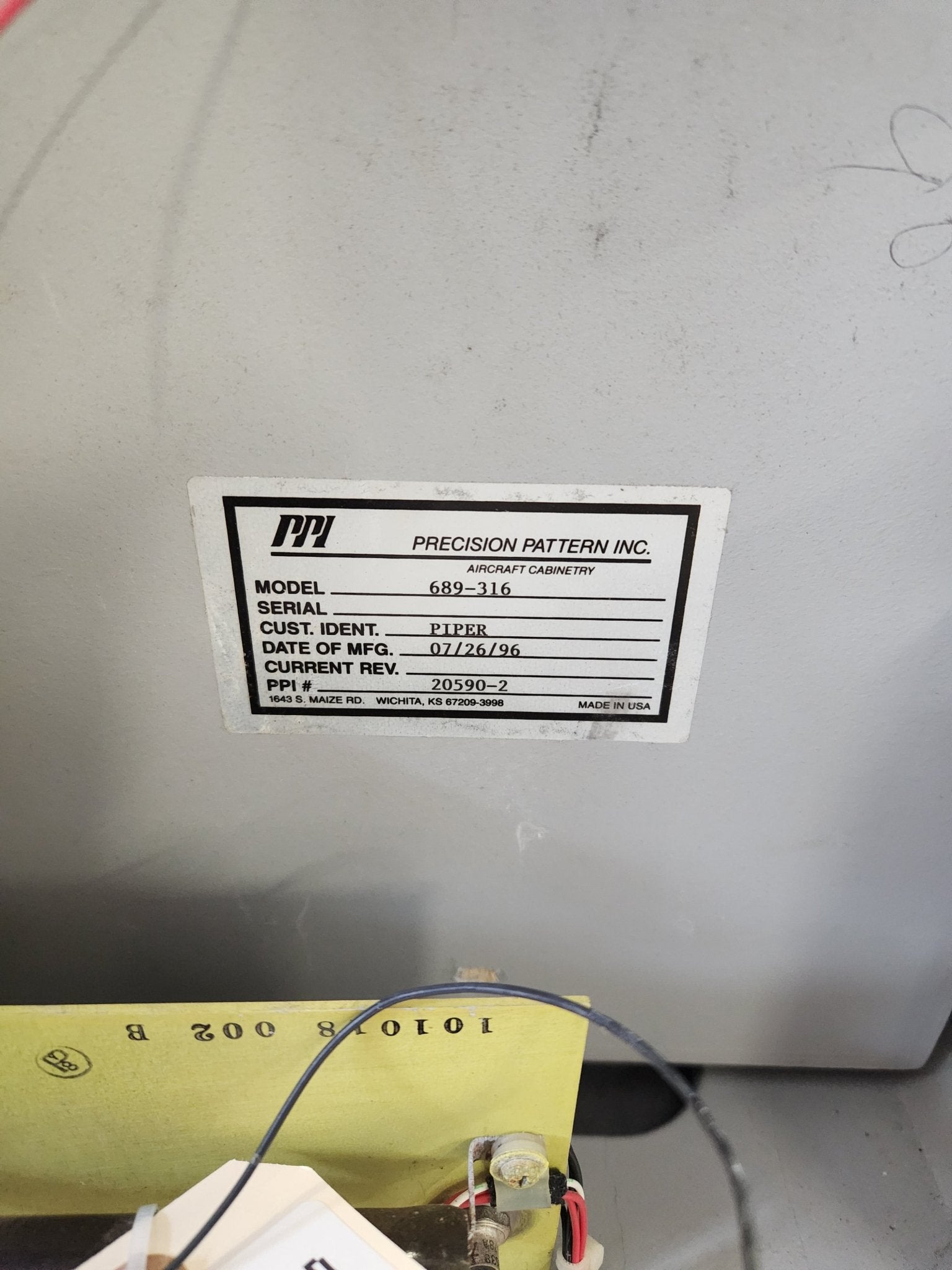20590 - 002 PPI Cabinet R/H | FractionAIR Parts - Aircraft Parts & Accessories