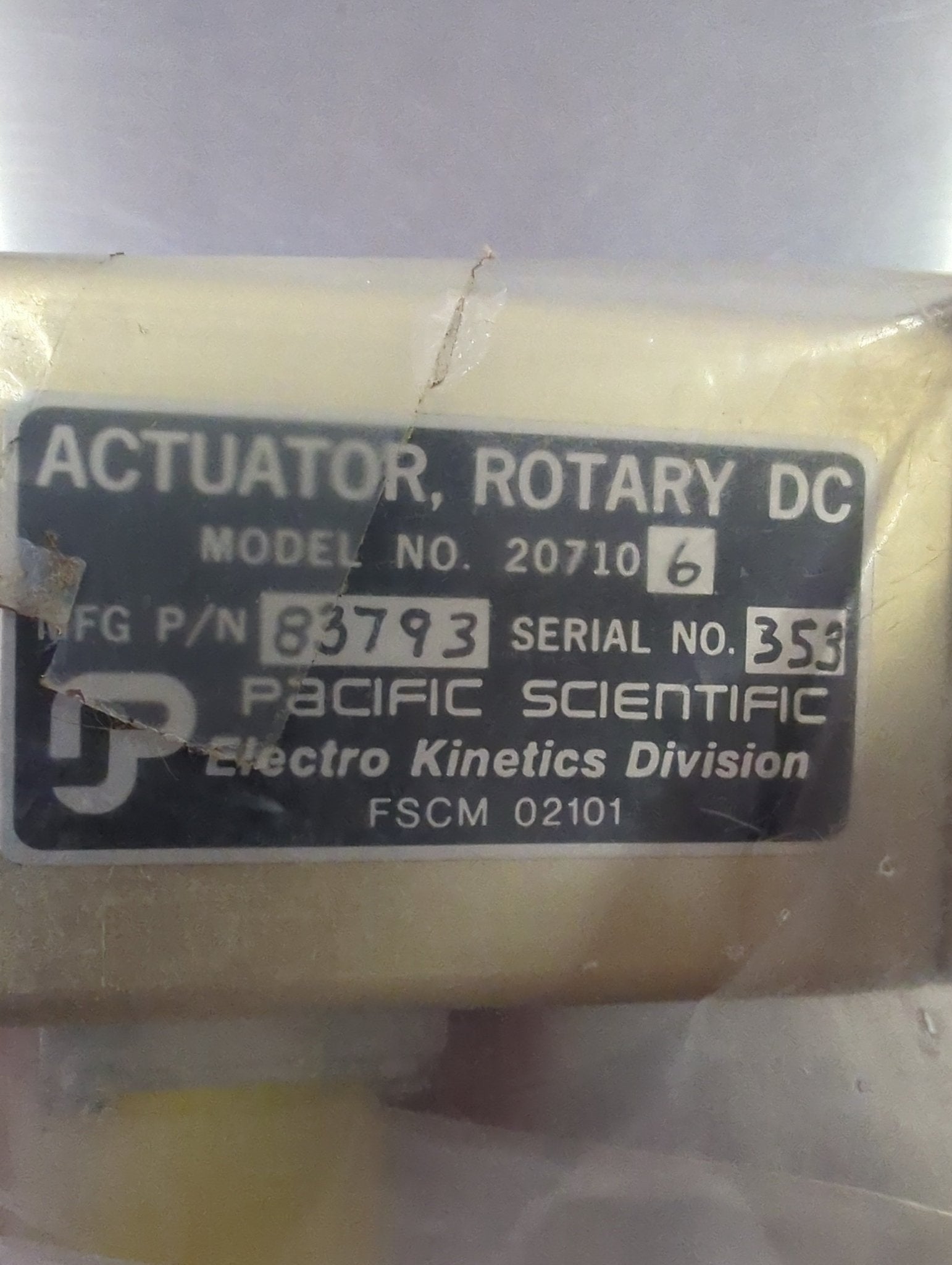 20710 - 6 Pacific Scientific Oil Cooler Flap Actuator | FractionAIR Parts - Aircraft Parts & Accessories