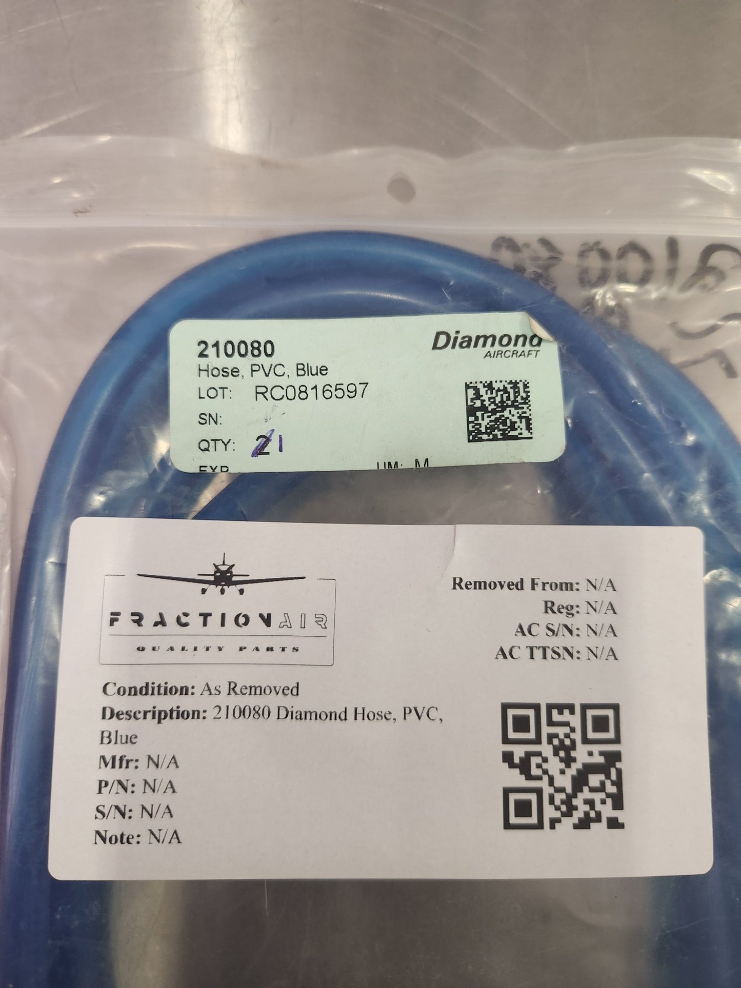 210080 Diamond Hose, PVC, Blue | FractionAIR Parts - Aircraft Parts & Accessories