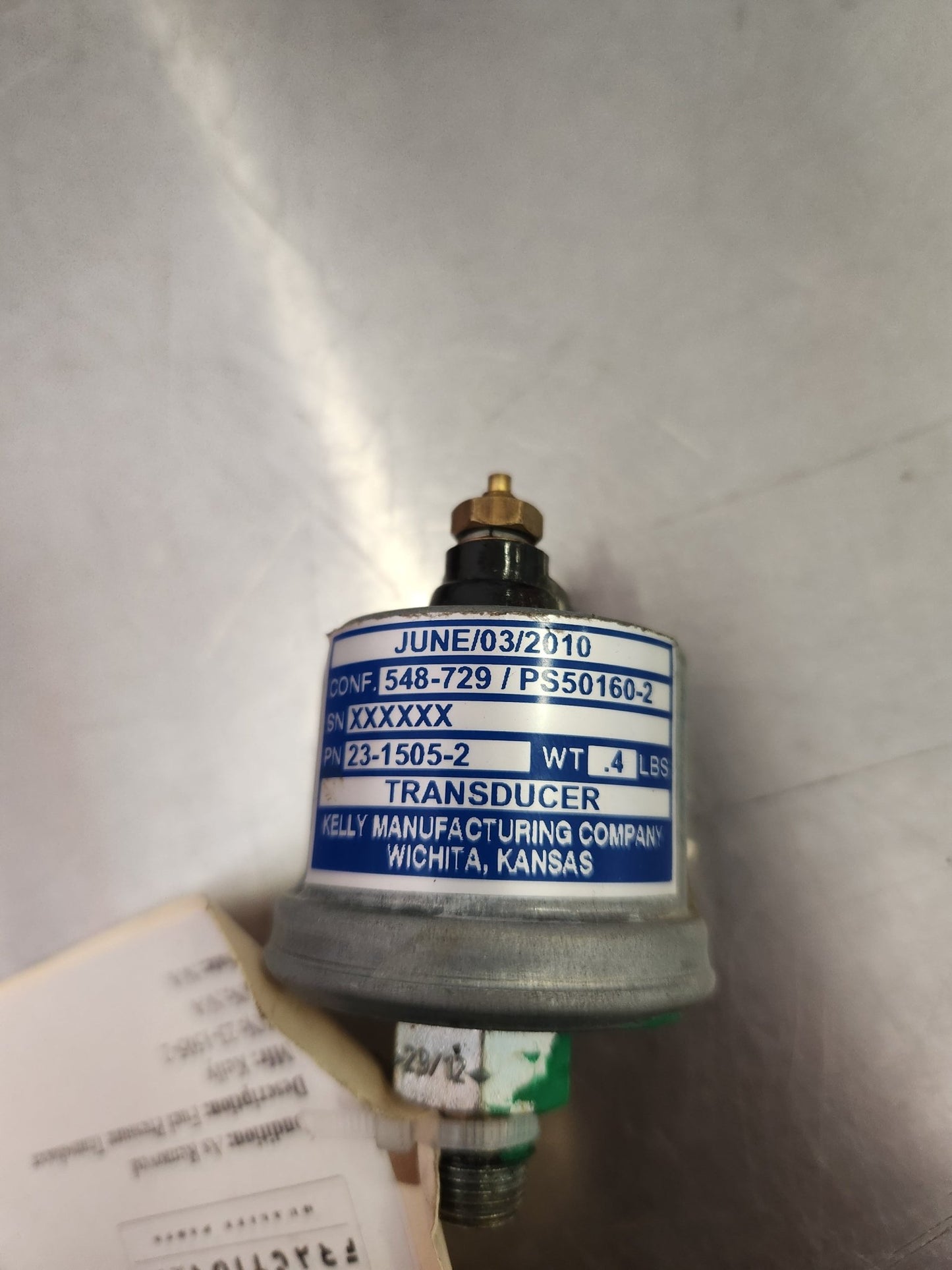 23 - 1505 - 2 Kelly Fuel Pressure Transducer 548 - 729 / PS5016 - 2 | FractionAIR Parts - Aircraft Parts & Accessories