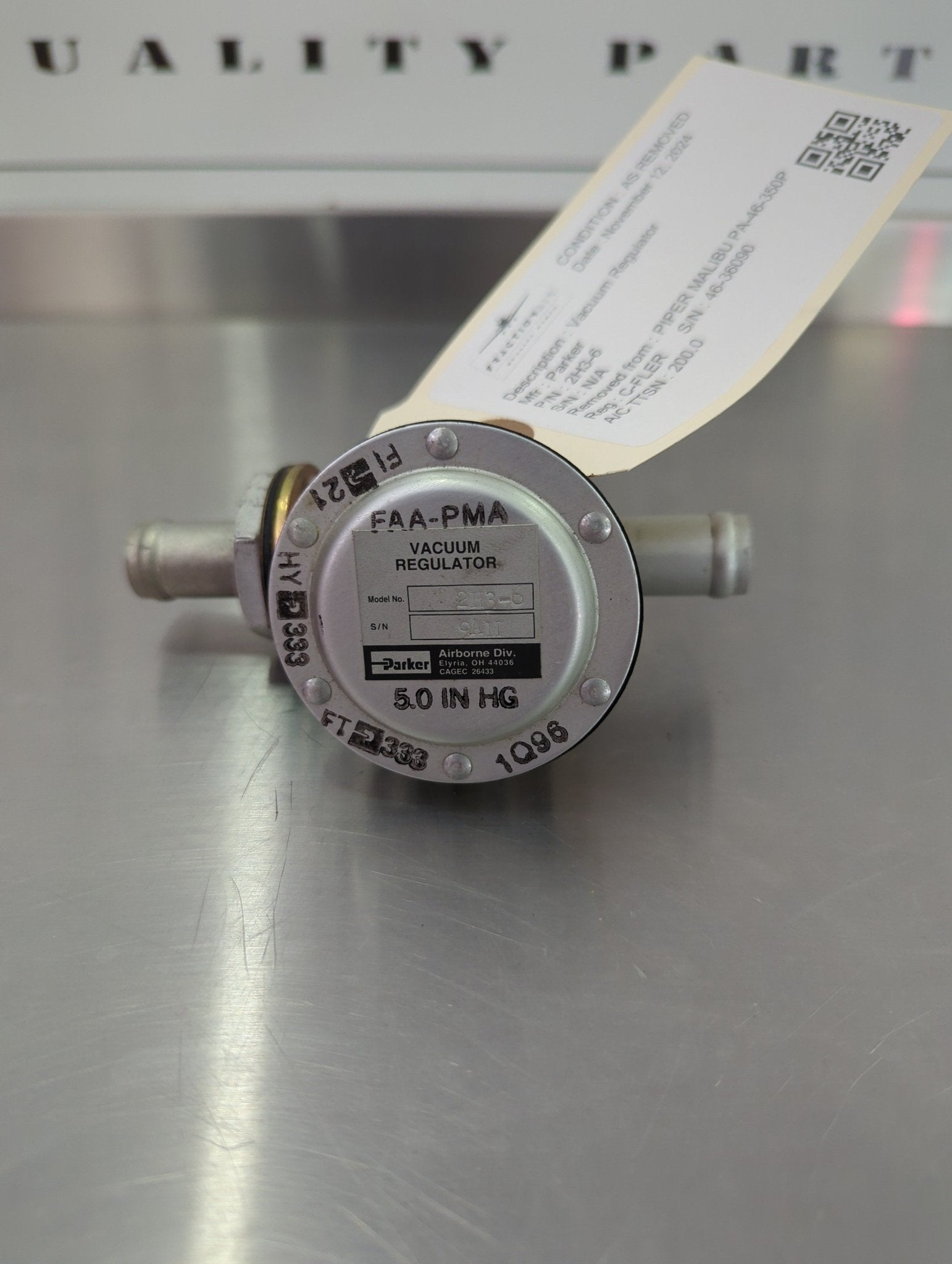 2H3 - 6 Parker Vacuum Regulator | FractionAIR Parts - Aircraft Parts & Accessories