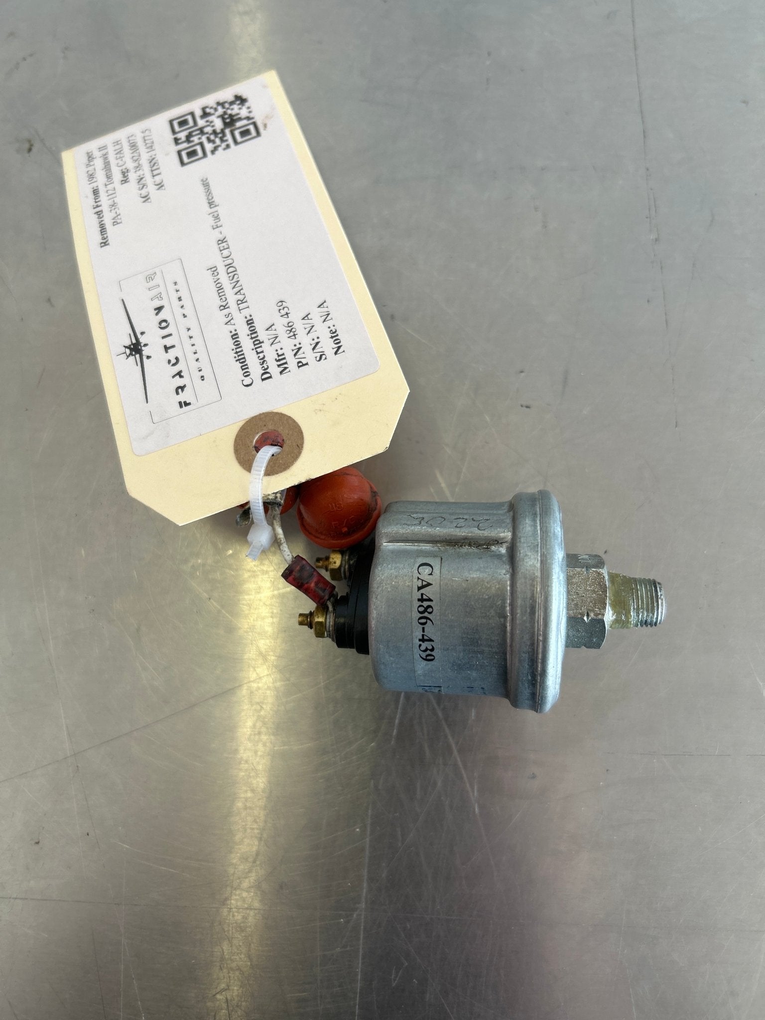 486 439 TRANSDUCER - Fuel pressure | FractionAIR Parts - Aircraft Parts & Accessories