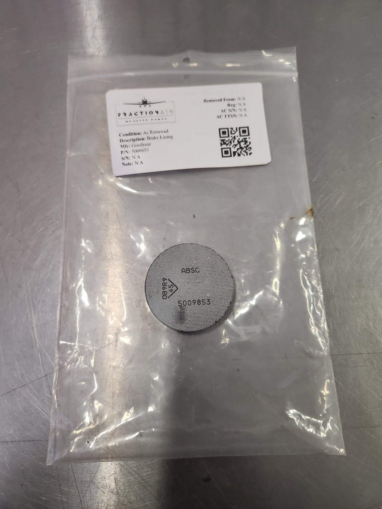 5009853 Goodyear Brake Lining | FractionAIR Parts - Aircraft Parts & Accessories