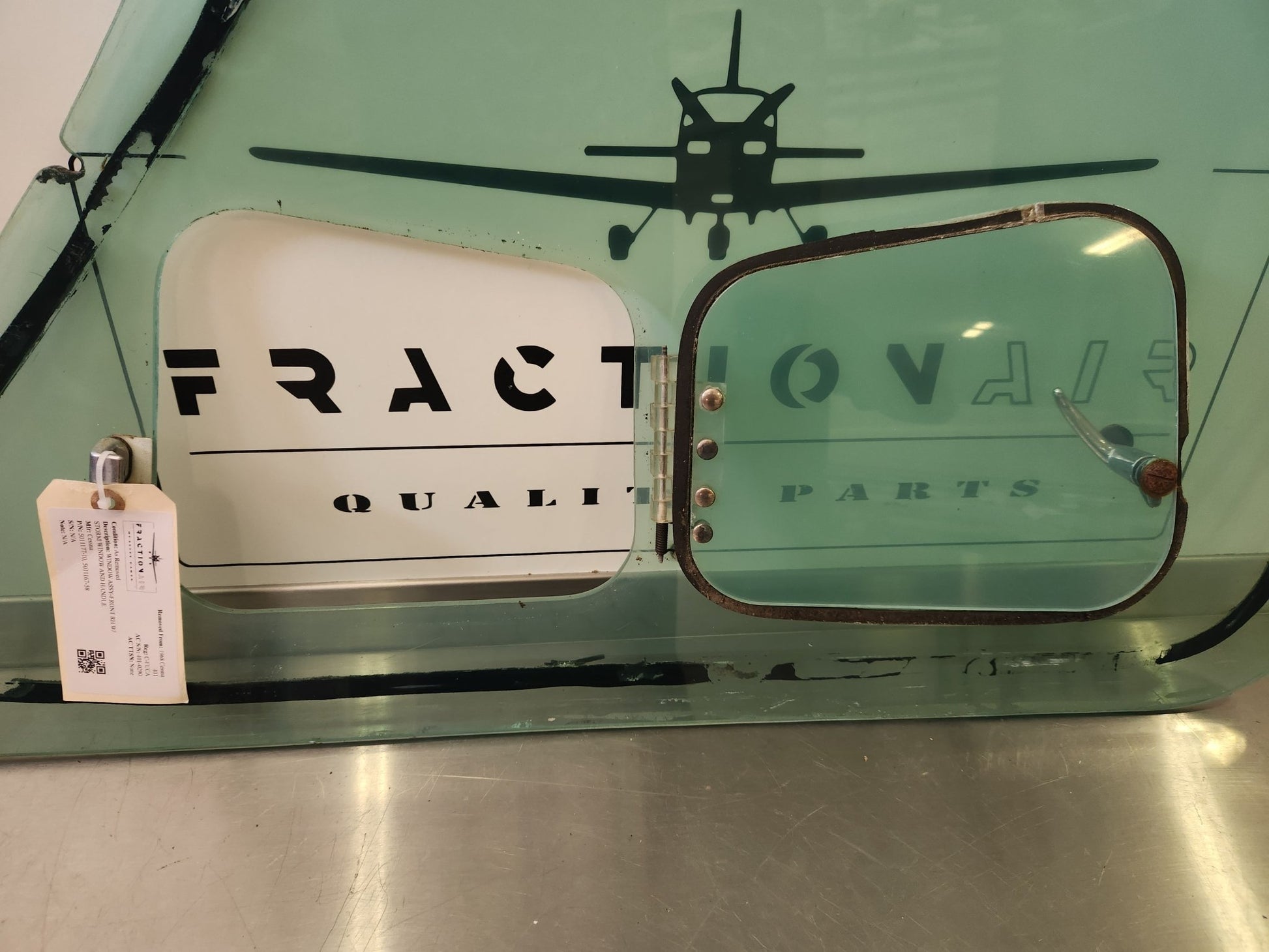 5011177 - 10, 5011167 - 58 Cessna WINDOW ASSY - FRONT RH W/ STORM WINDOW AND HANDLE | FractionAIR Parts - Aircraft Parts & Accessories