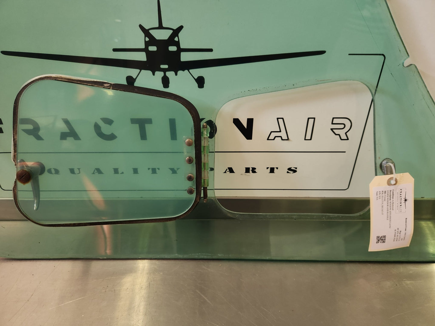 5011177 - 9, 5011167 - 57 Cessna WINDOW ASSY - FRONT LH W/ STORM WINDOW AND HANDLE | FractionAIR Parts - Aircraft Parts & Accessories