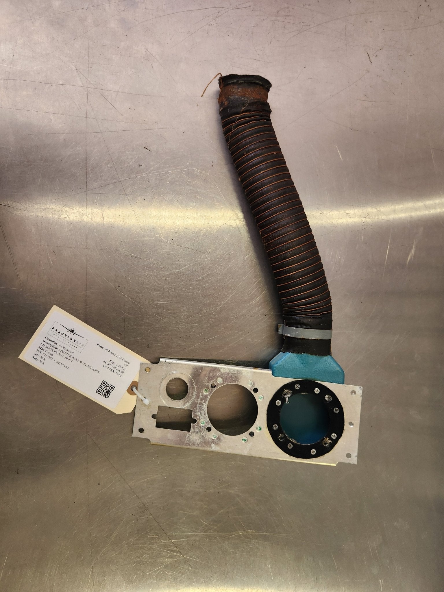 5217552 - 1, 5017547 - 2 Cessna ADAPTER ASSY W/ PLATE ASSY - LH SUPPCRT AND DUCT 0813724 - 6 | FractionAIR Parts - Aircraft Parts & Accessories