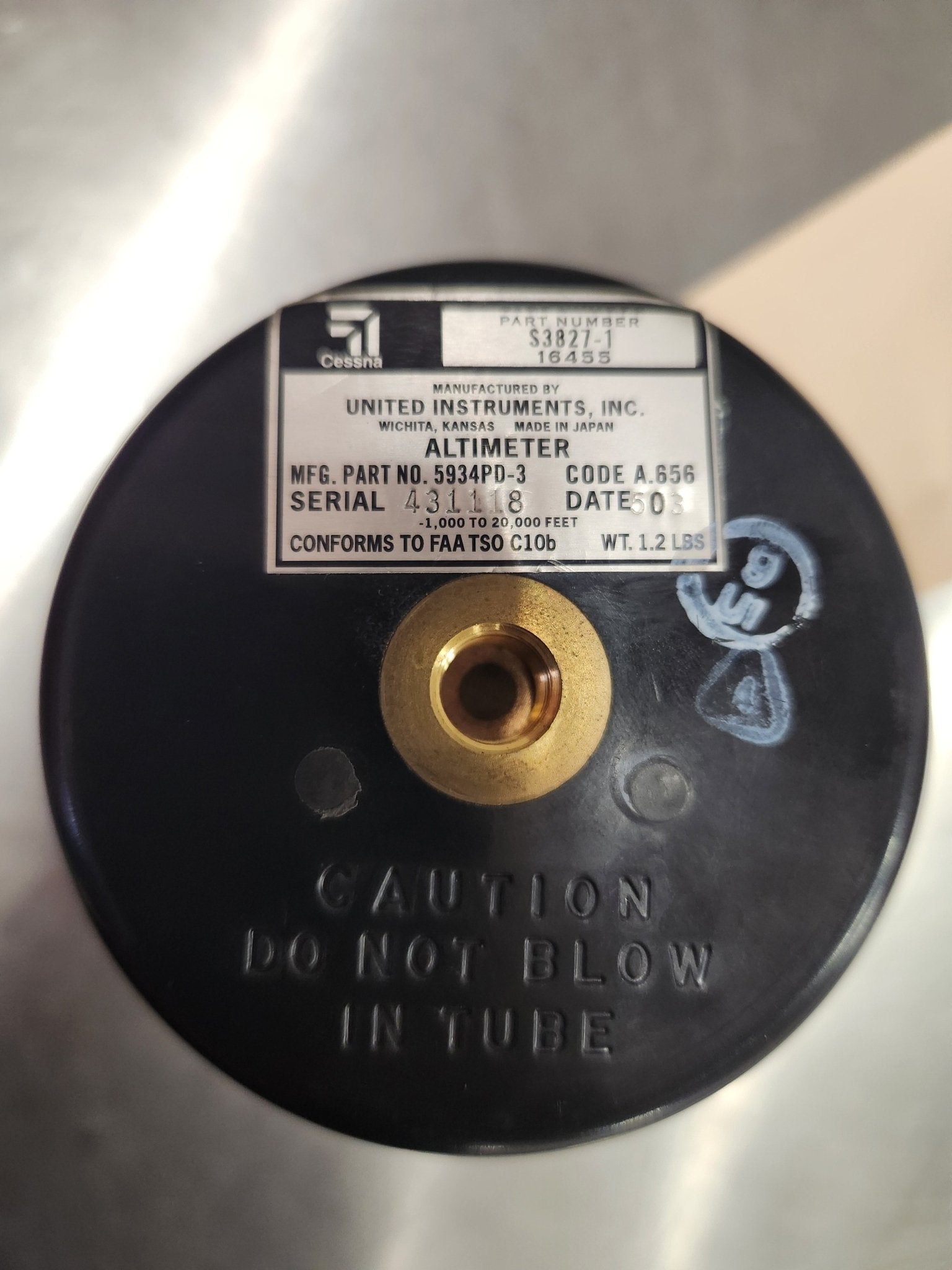 5934PD - 3 United Instruments Inc Altimeter S3827 - 1 | FractionAIR Parts - Aircraft Parts & Accessories