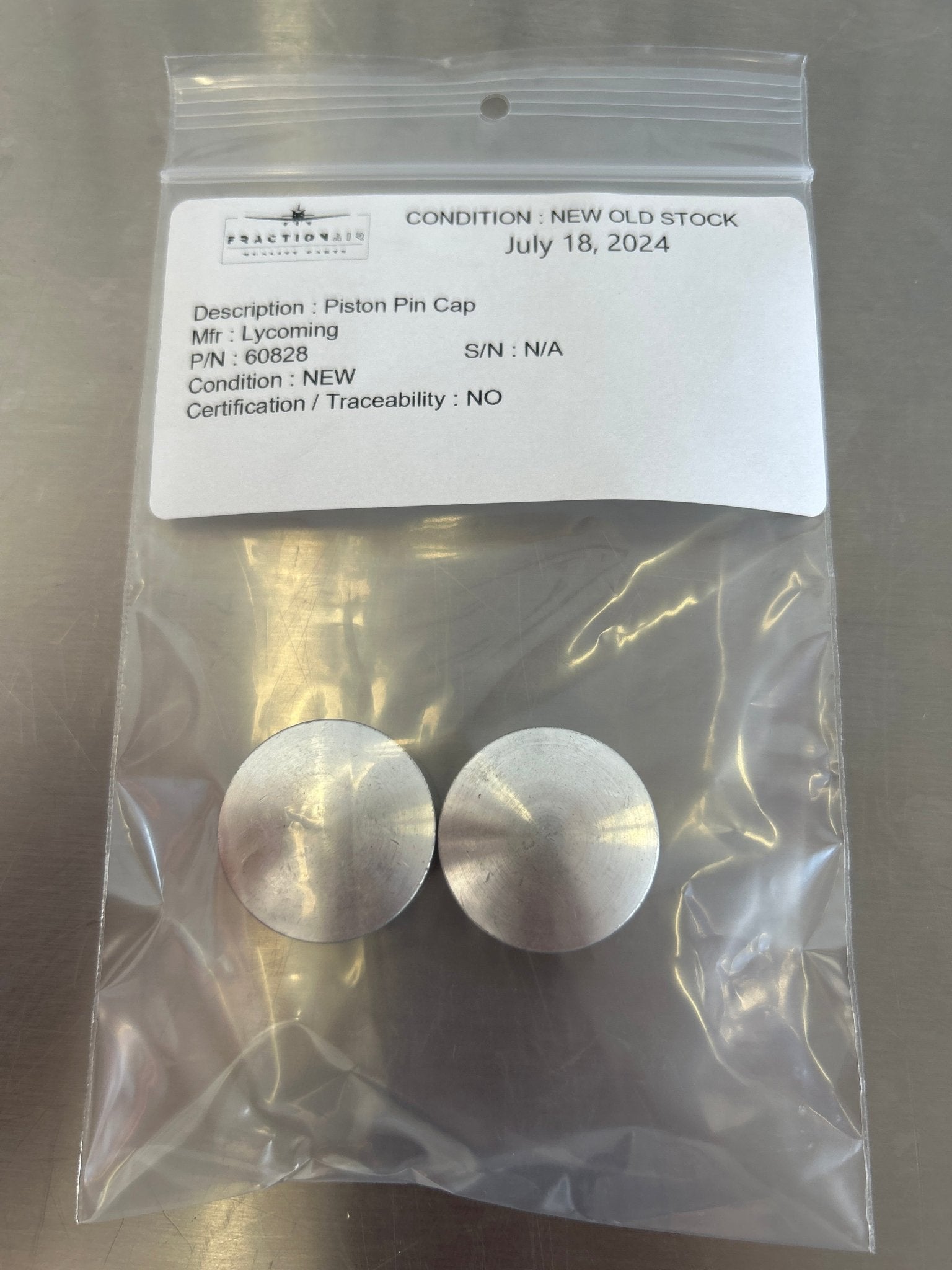 60828 Lycoming Piston Pin Cap | FractionAIR Parts - Aircraft Parts & Accessories