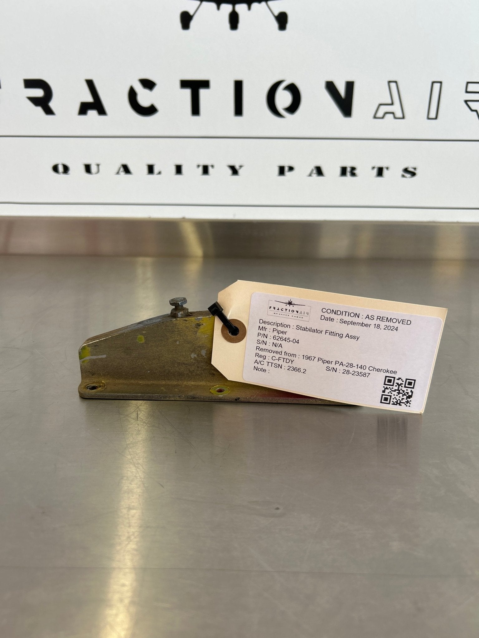 62645 - 04 Piper Stabilator Fitting Assy | FractionAIR Parts - Aircraft Parts & Accessories