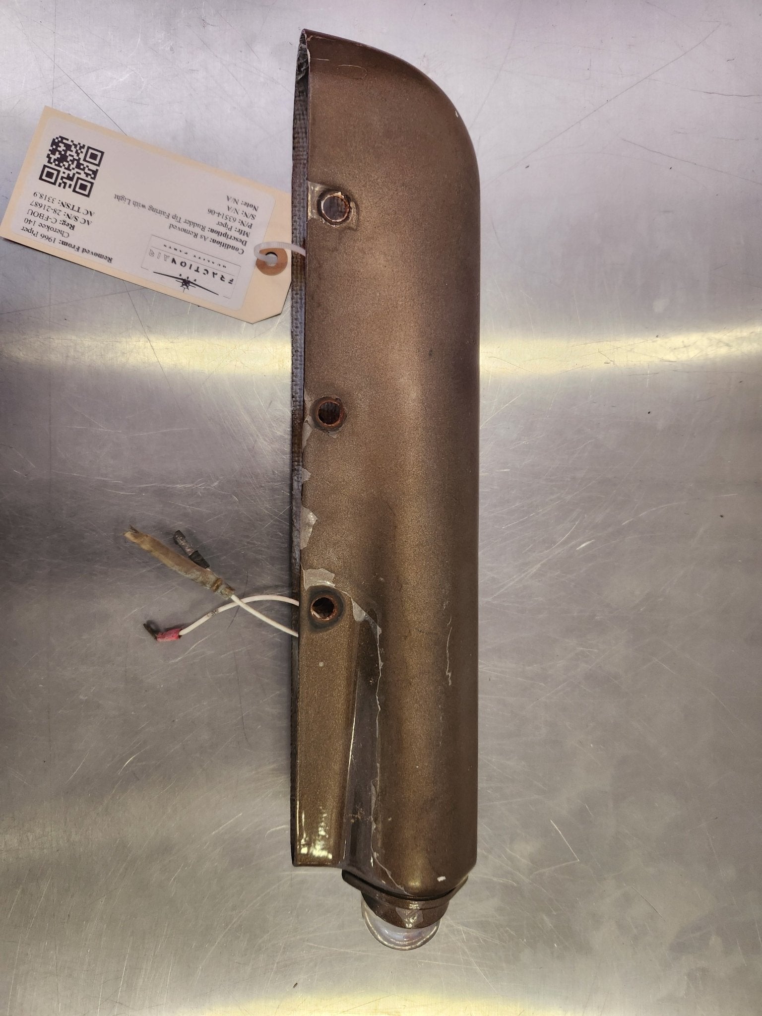 63514 - 06 Piper Rudder Tip Fairing with Light | FractionAIR Parts - Aircraft Parts & Accessories