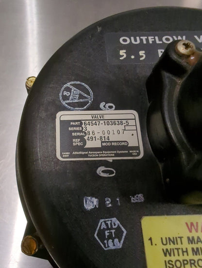 64547 - 103638 - 5 Allied Signal Outflow Valve ALT : 491 - 814 | FractionAIR Parts - Aircraft Parts & Accessories