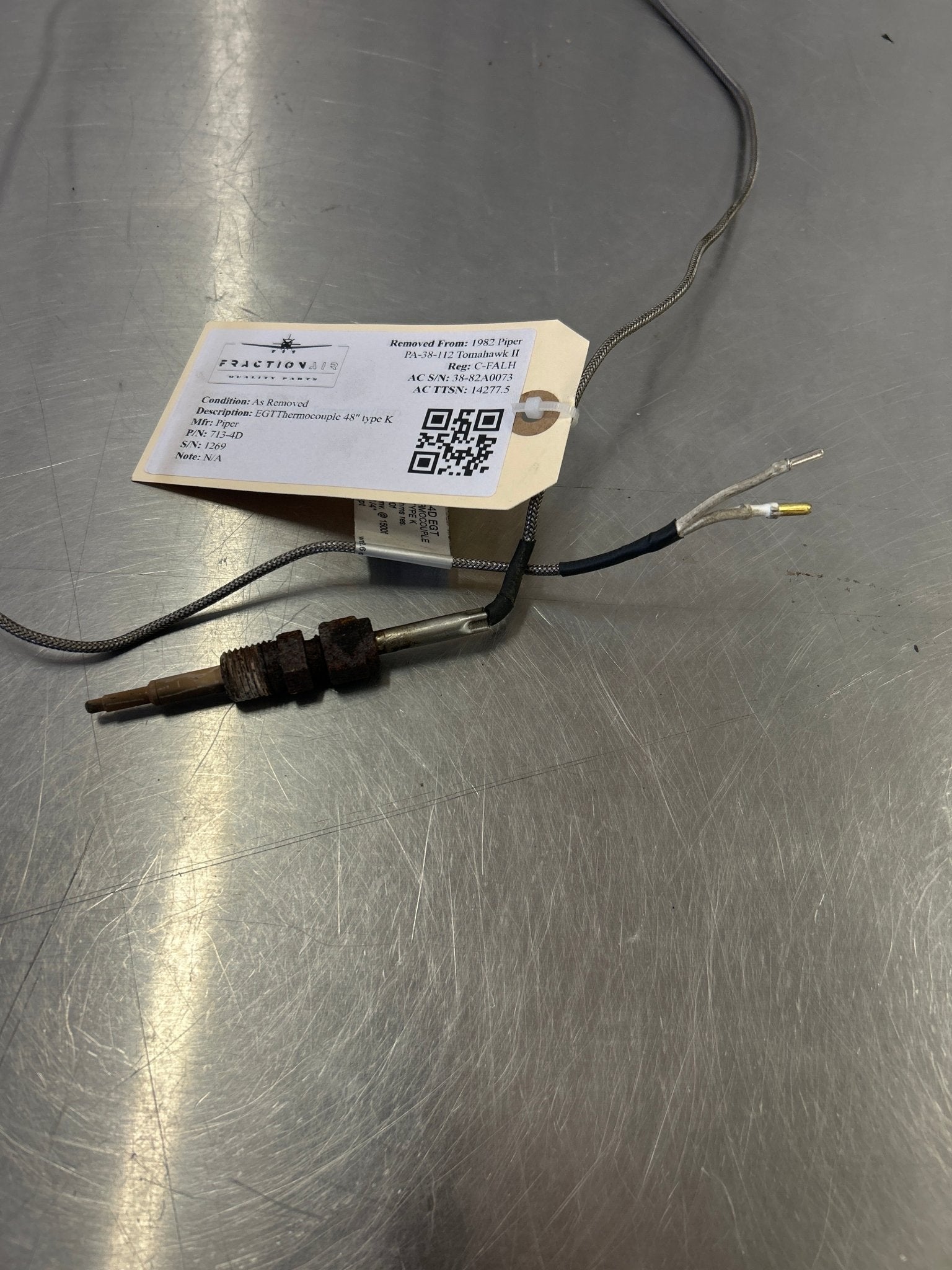713 - 4D Piper EGT Thermocouple 48'' type K | FractionAIR Parts - Aircraft Parts & Accessories