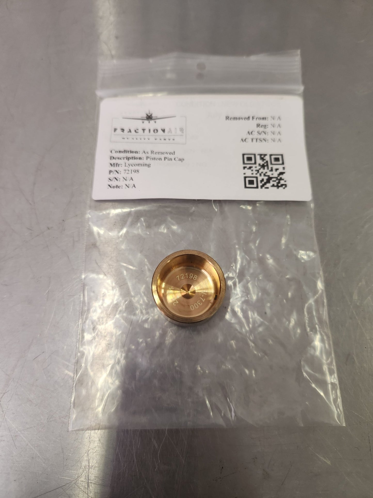 72198 Lycoming Piston Pin Cap | FractionAIR Parts - Aircraft Parts & Accessories