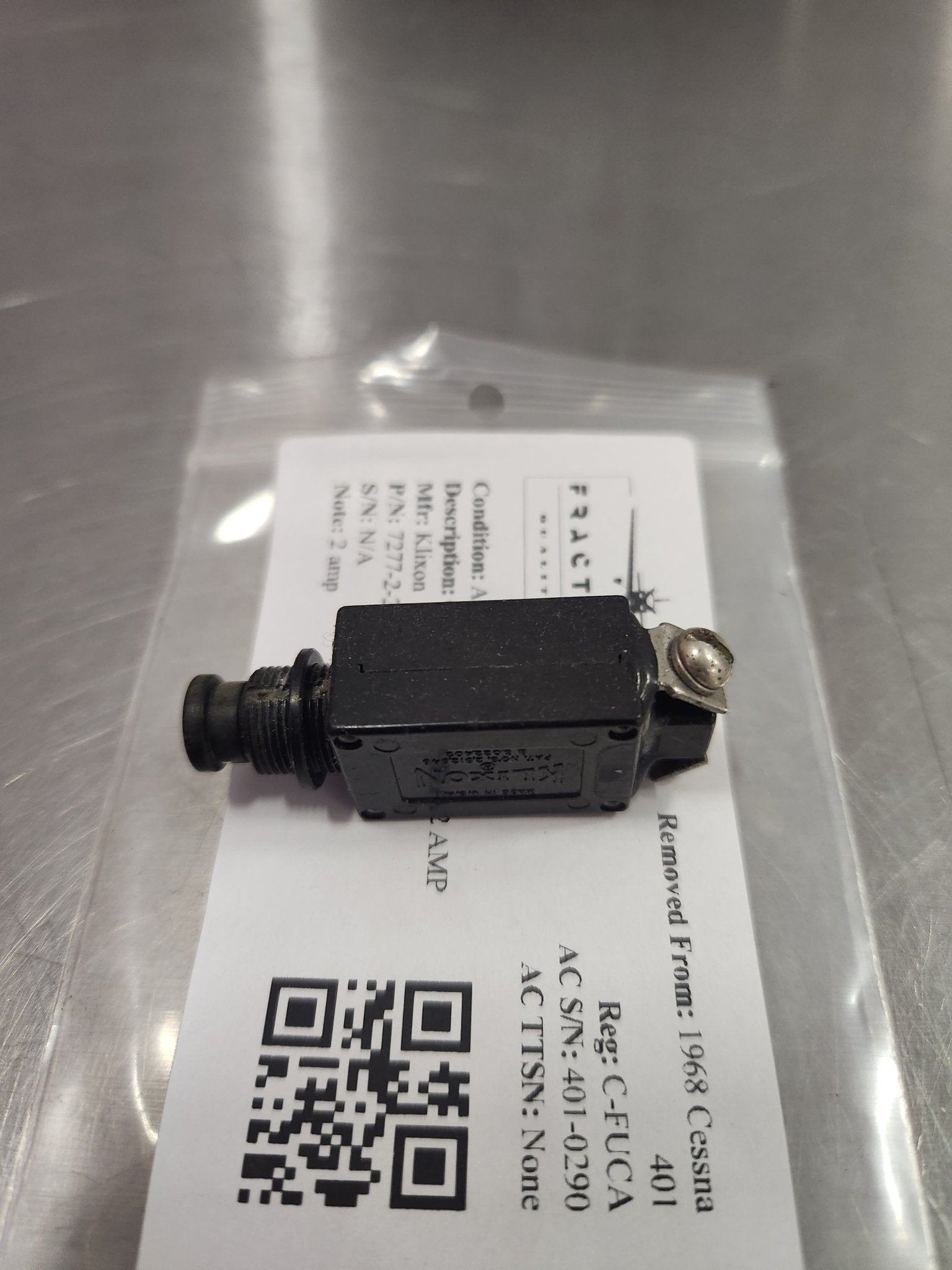 7277 - 2 - 2 Klixon CIRCUIT BREAKER 2 AMP | FractionAIR Parts - Aircraft Parts & Accessories