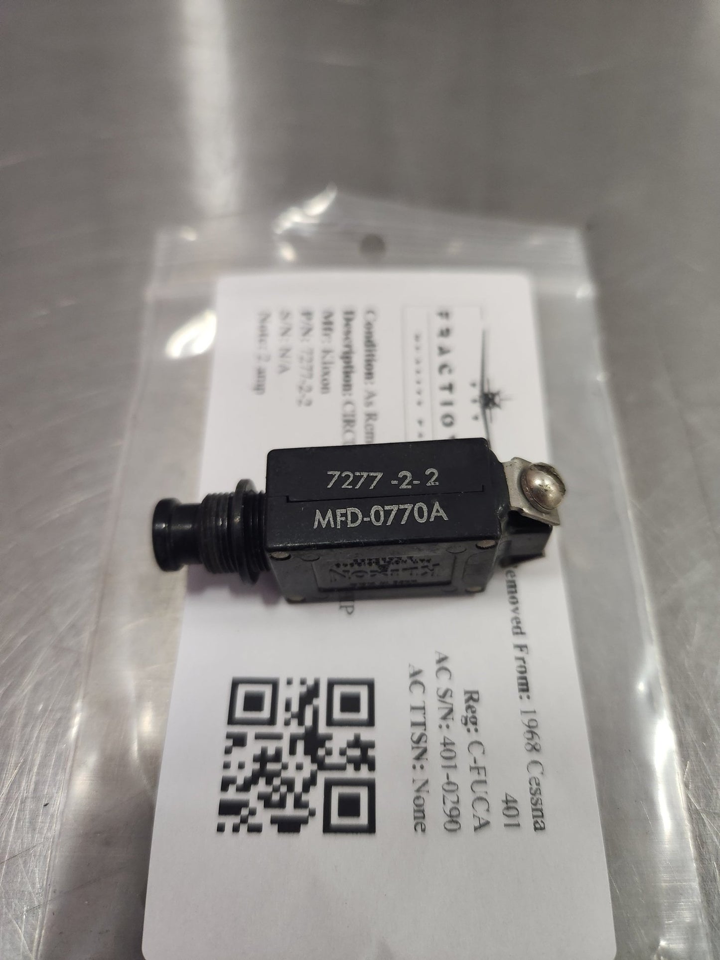 7277 - 2 - 2 Klixon CIRCUIT BREAKER 2 AMP | FractionAIR Parts - Aircraft Parts & Accessories