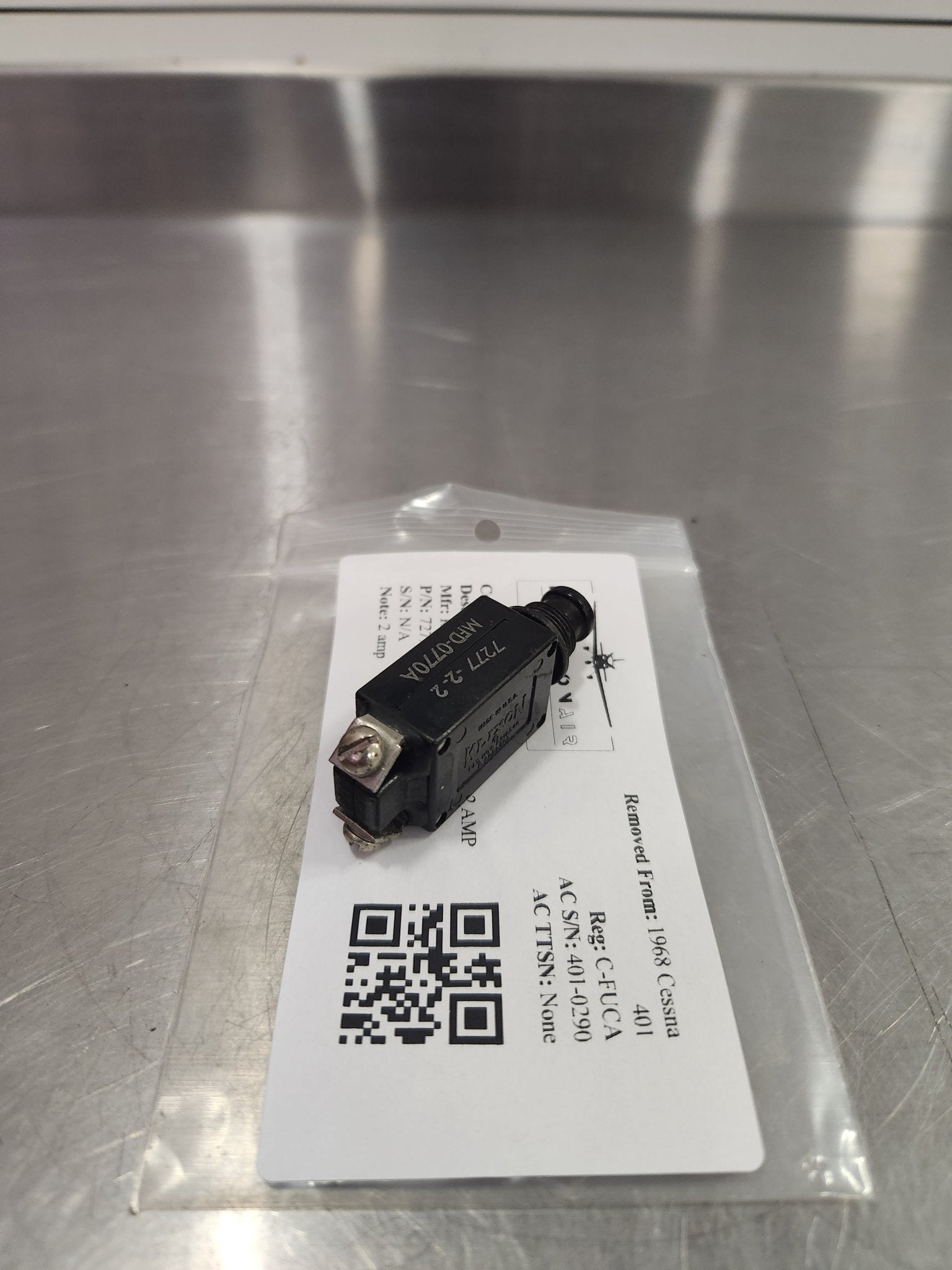 7277 - 2 - 2 Klixon CIRCUIT BREAKER 2 AMP | FractionAIR Parts - Aircraft Parts & Accessories