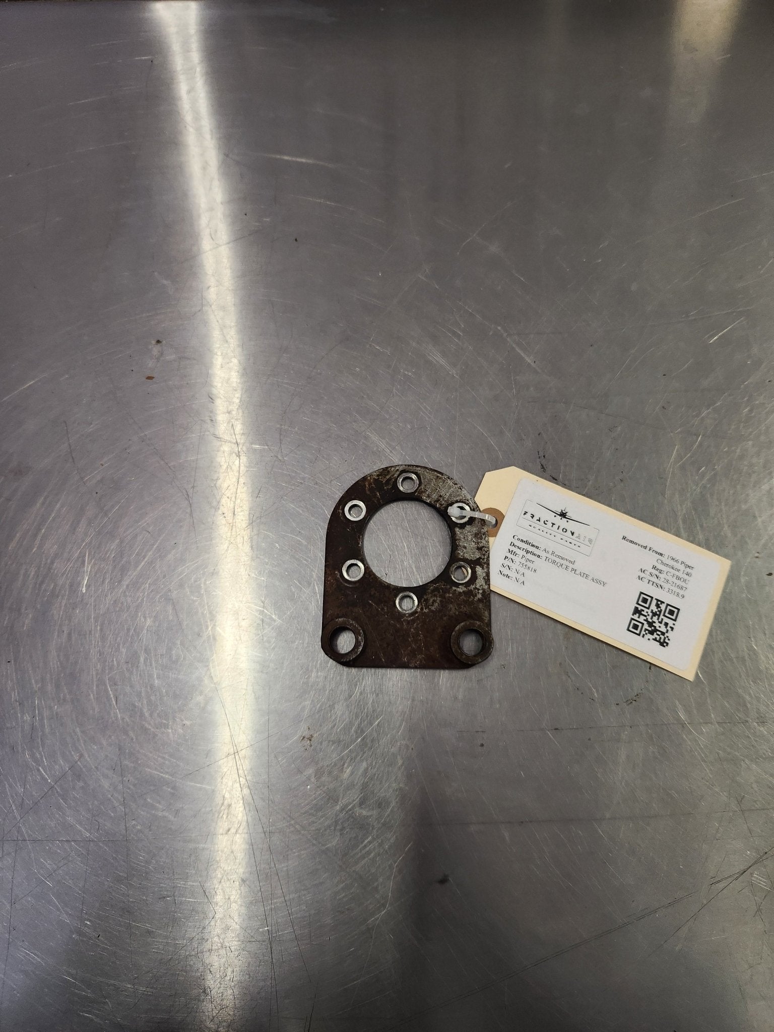 755818 Piper TORQUE PLATE ASSY | FractionAIR Parts - Aircraft Parts & Accessories