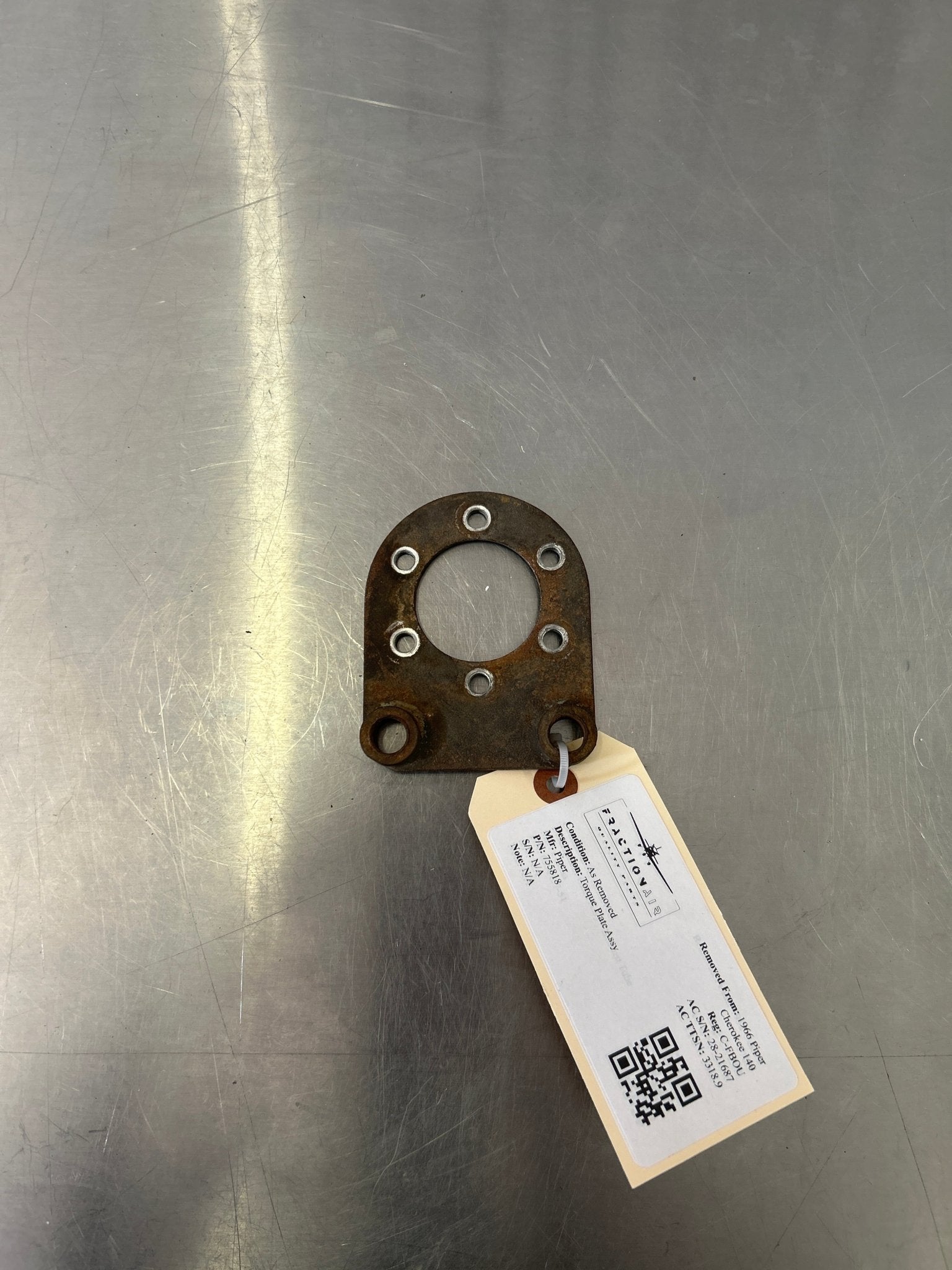 755818 Piper Torque Plate Assy | FractionAIR Parts - Aircraft Parts & Accessories