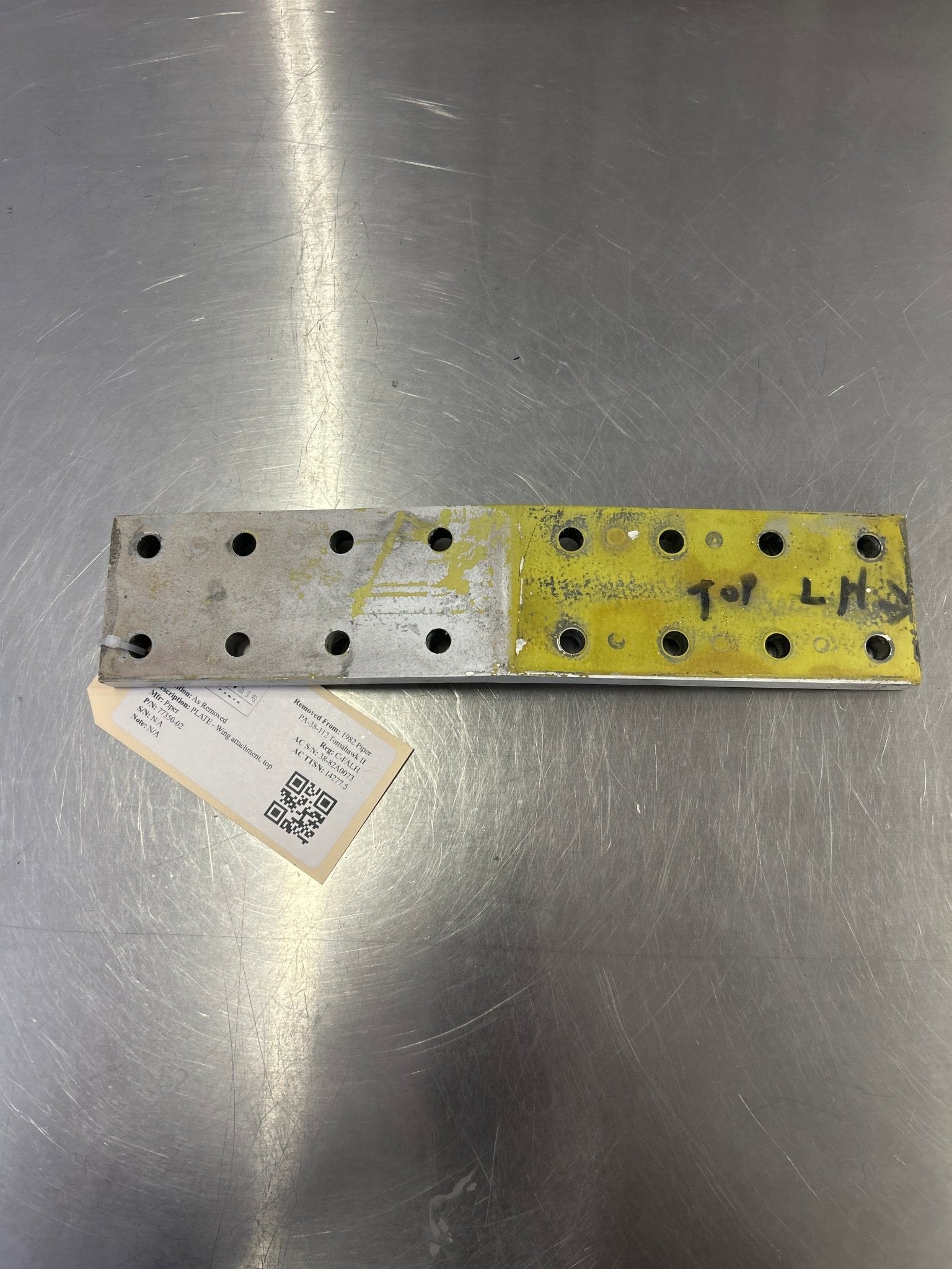 77350 - 02 Piper PLATE - Wing attachment, top | FractionAIR Parts - Aircraft Parts & Accessories