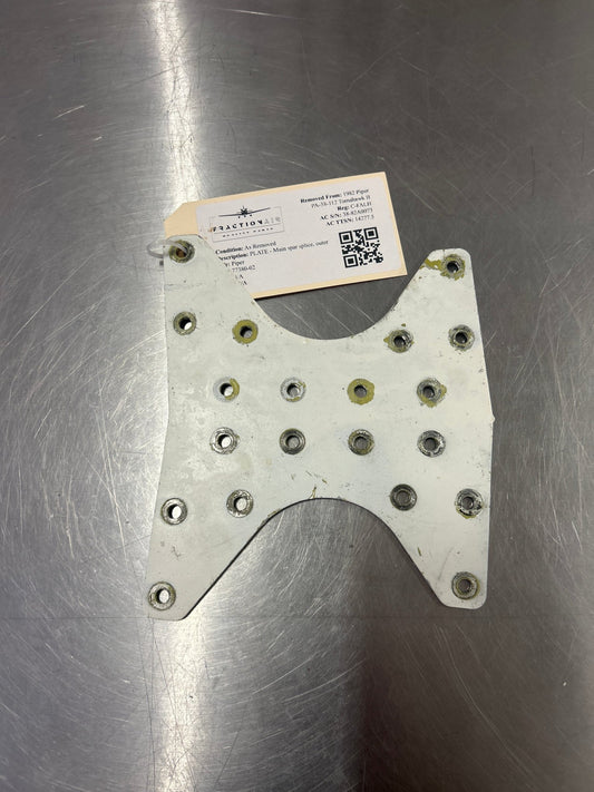 77380 - 02 Piper PLATE - Main spar splice, outer | FractionAIR Parts - Aircraft Parts & Accessories