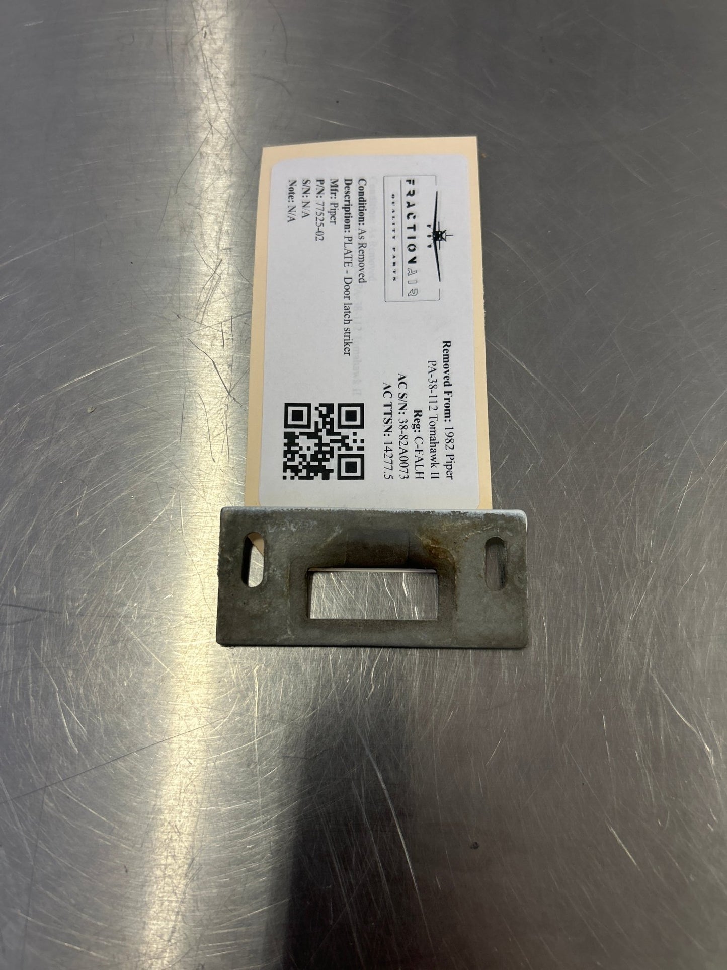 77525 - 02 Piper PLATE - Door latch striker | FractionAIR Parts - Aircraft Parts & Accessories