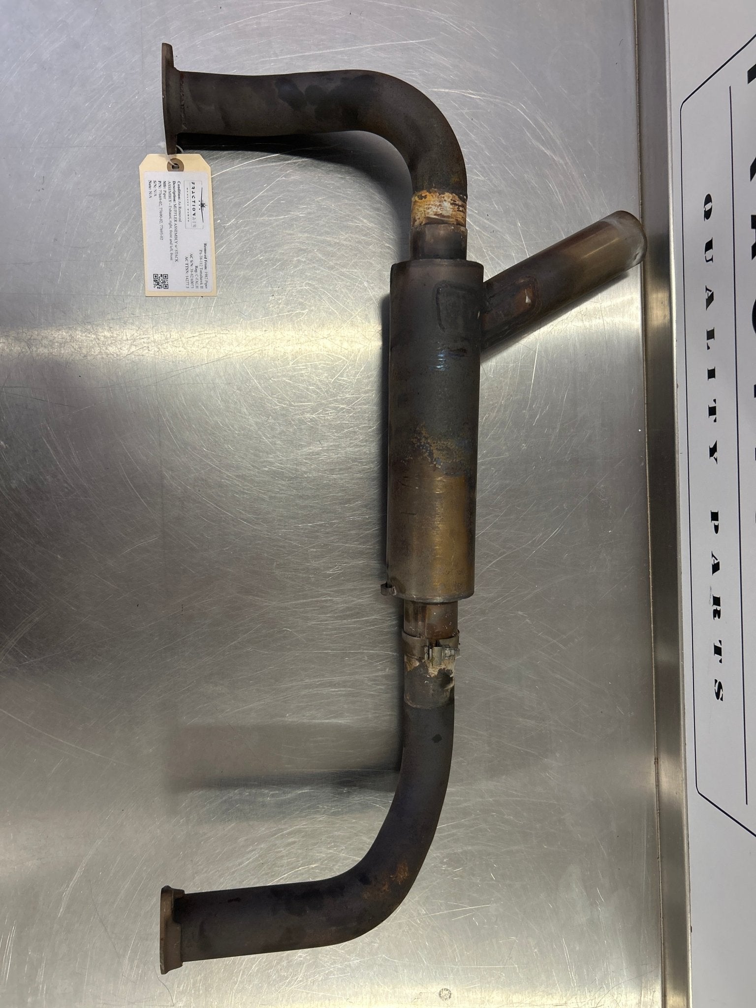 77669 - 02, 77690 - 02, 77695 - 02 Piper MUFFLER ASSEMBLY w/ STACK ASSEMBLY - Exhaust, right, front and left, front | FractionAIR Parts - Aircraft Parts & Accessories