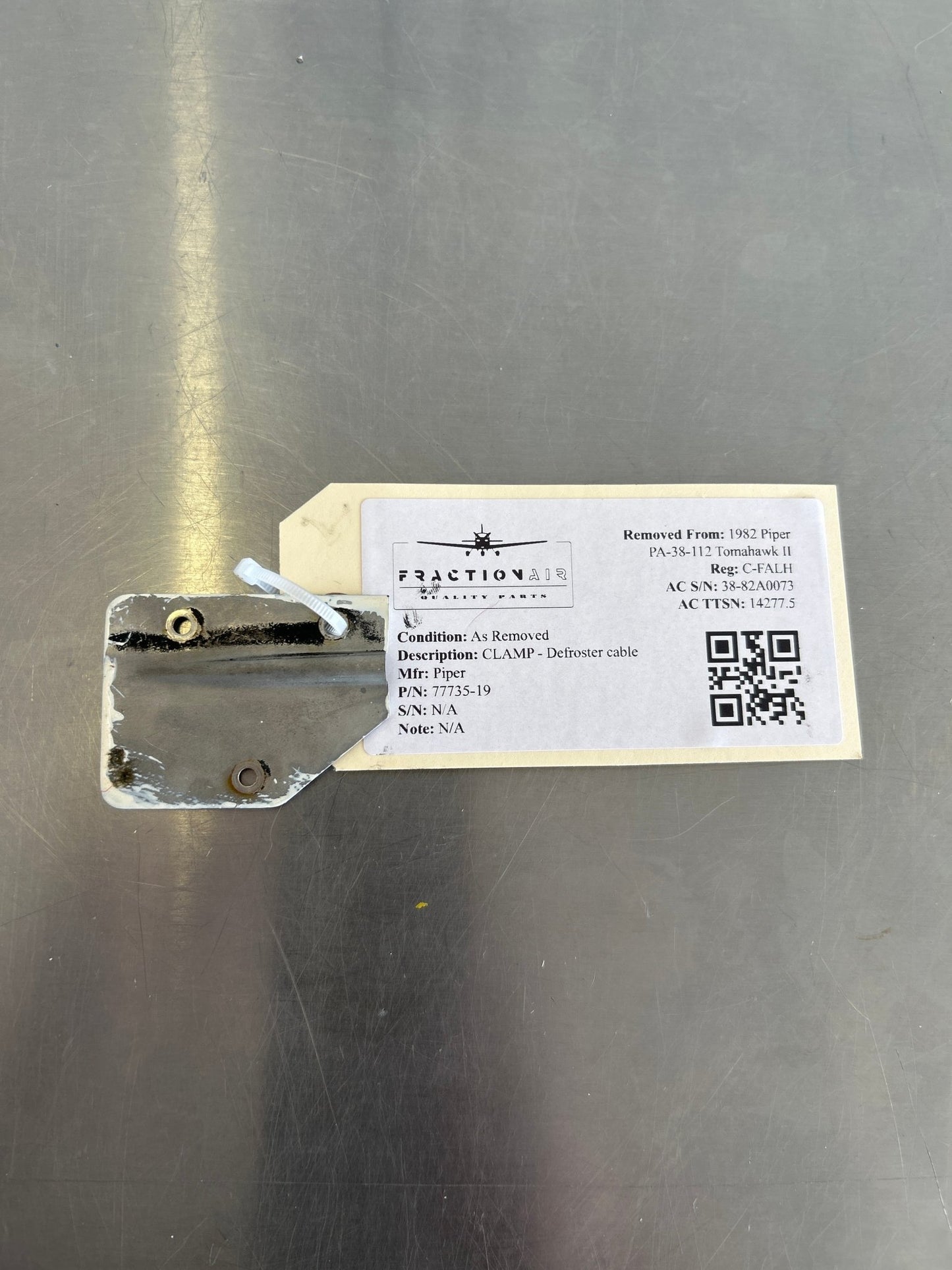 77735 - 19 Piper CLAMP - Defroster cable | FractionAIR Parts - Aircraft Parts & Accessories