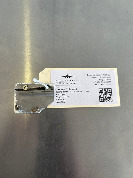 77735 - 19 Piper CLAMP - Defroster cable | FractionAIR Parts - Aircraft Parts & Accessories