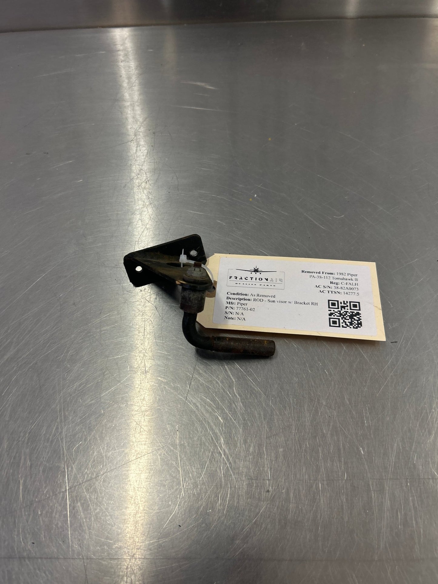77761 - 02 Piper ROD - Sun visor w/ Bracket RH | FractionAIR Parts - Aircraft Parts & Accessories