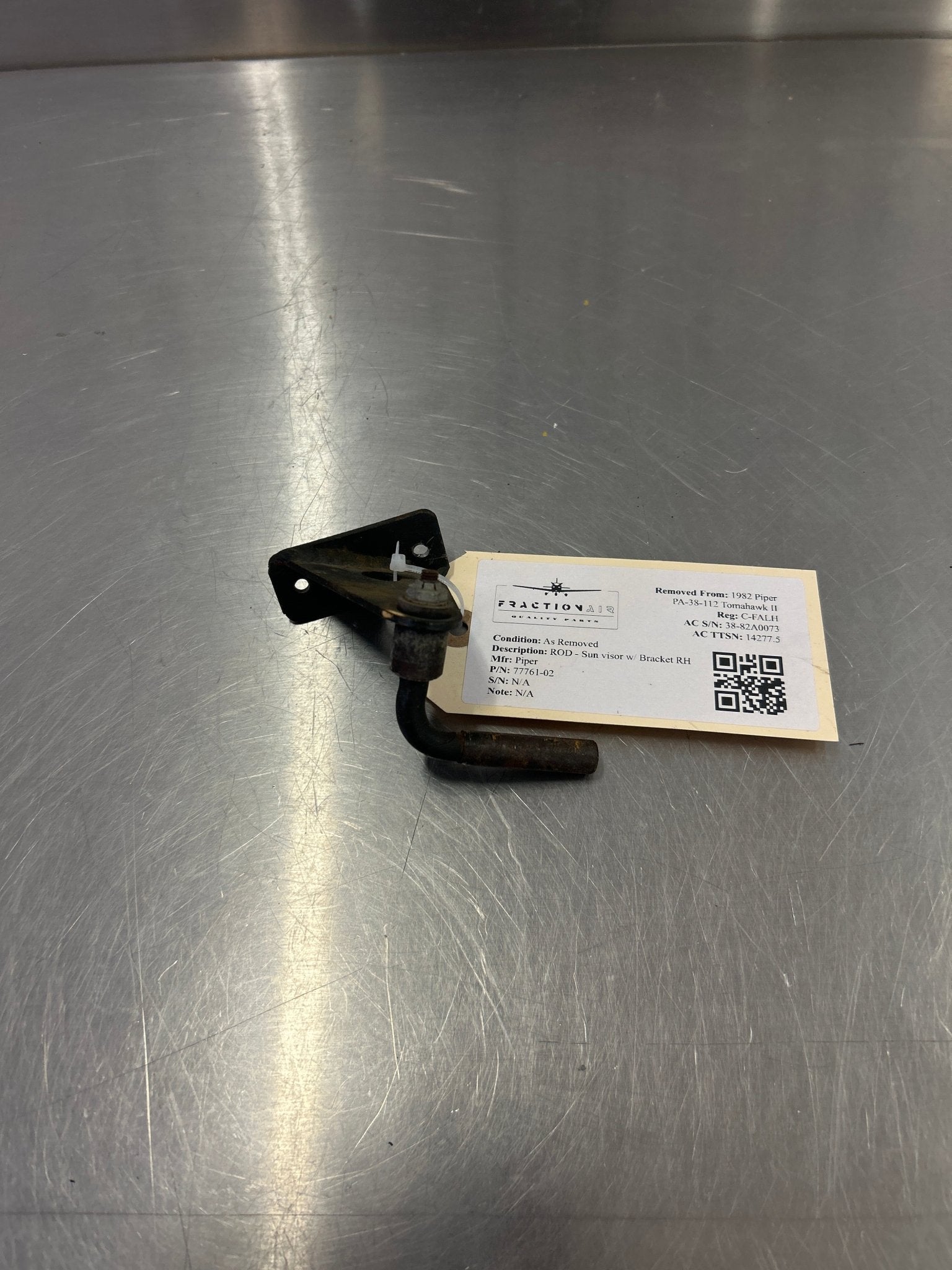 77761 - 02 Piper ROD - Sun visor w/ Bracket RH | FractionAIR Parts - Aircraft Parts & Accessories