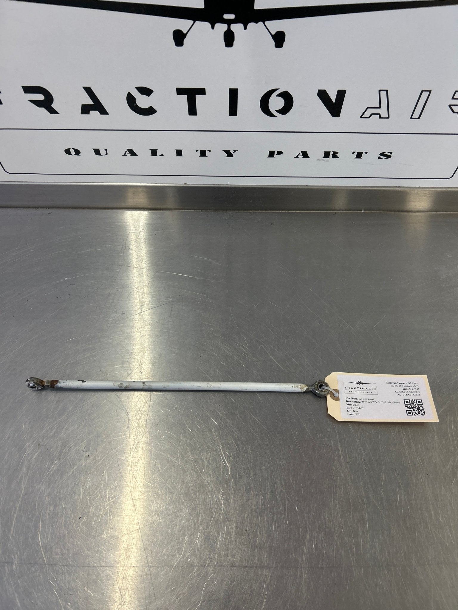 77834 - 02 Piper ROD ASSEMBLY - Push, aileron | FractionAIR Parts - Aircraft Parts & Accessories