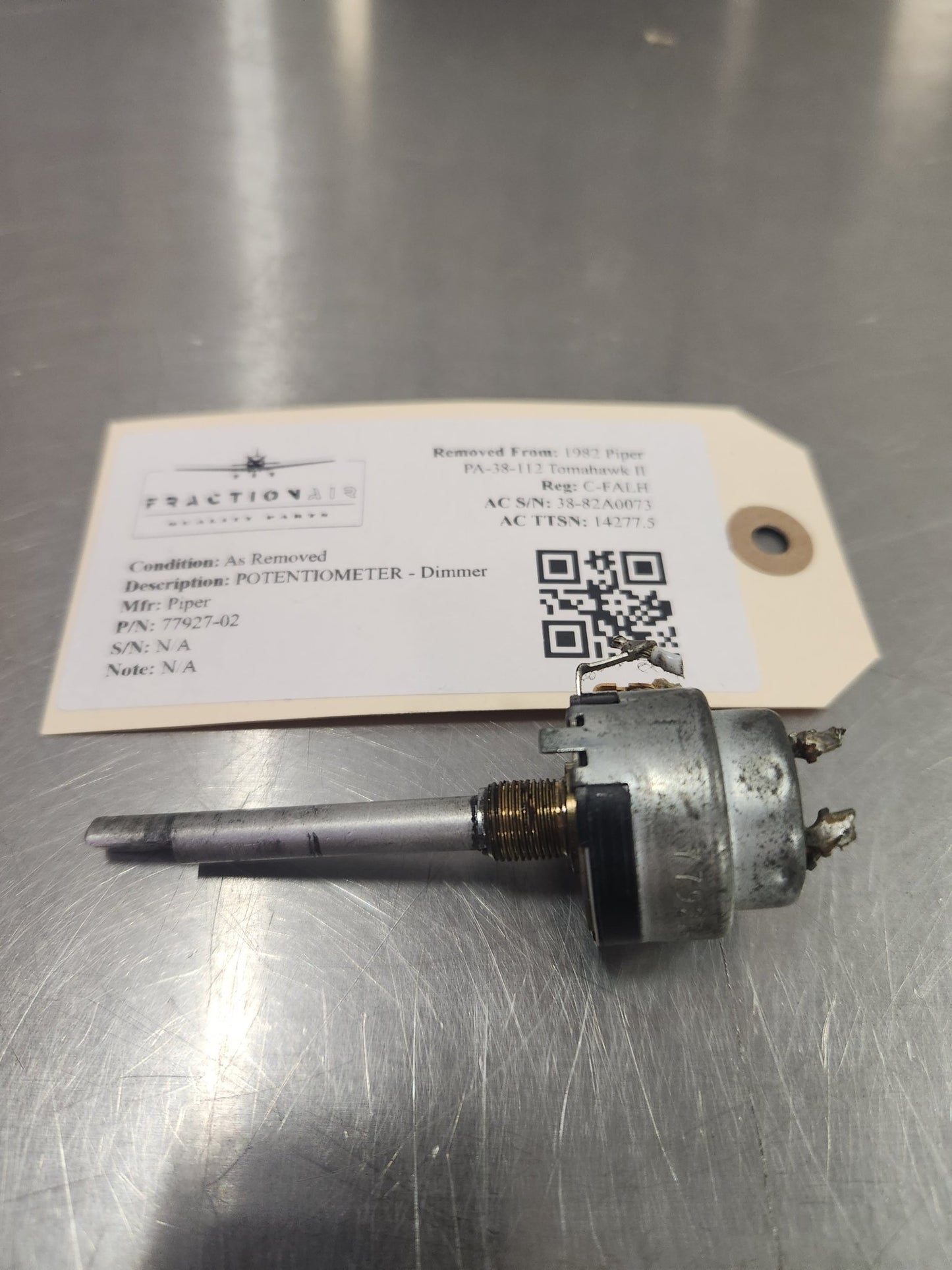 77927 - 02 Piper POTENTIOMETER - Dimmer | FractionAIR Parts - Aircraft Parts & Accessories