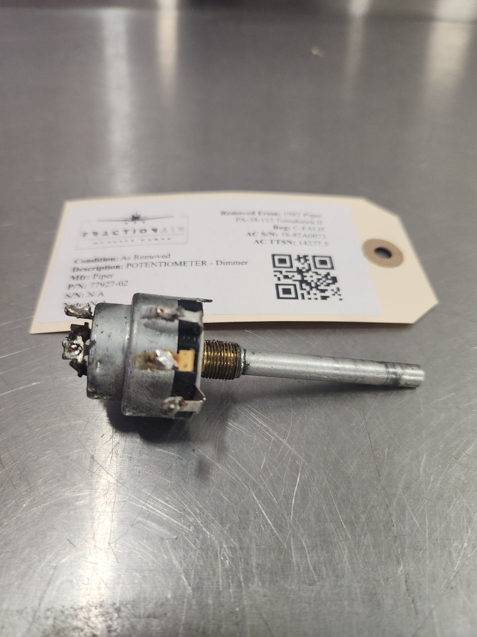 77927 - 02 Piper POTENTIOMETER - Dimmer | FractionAIR Parts - Aircraft Parts & Accessories