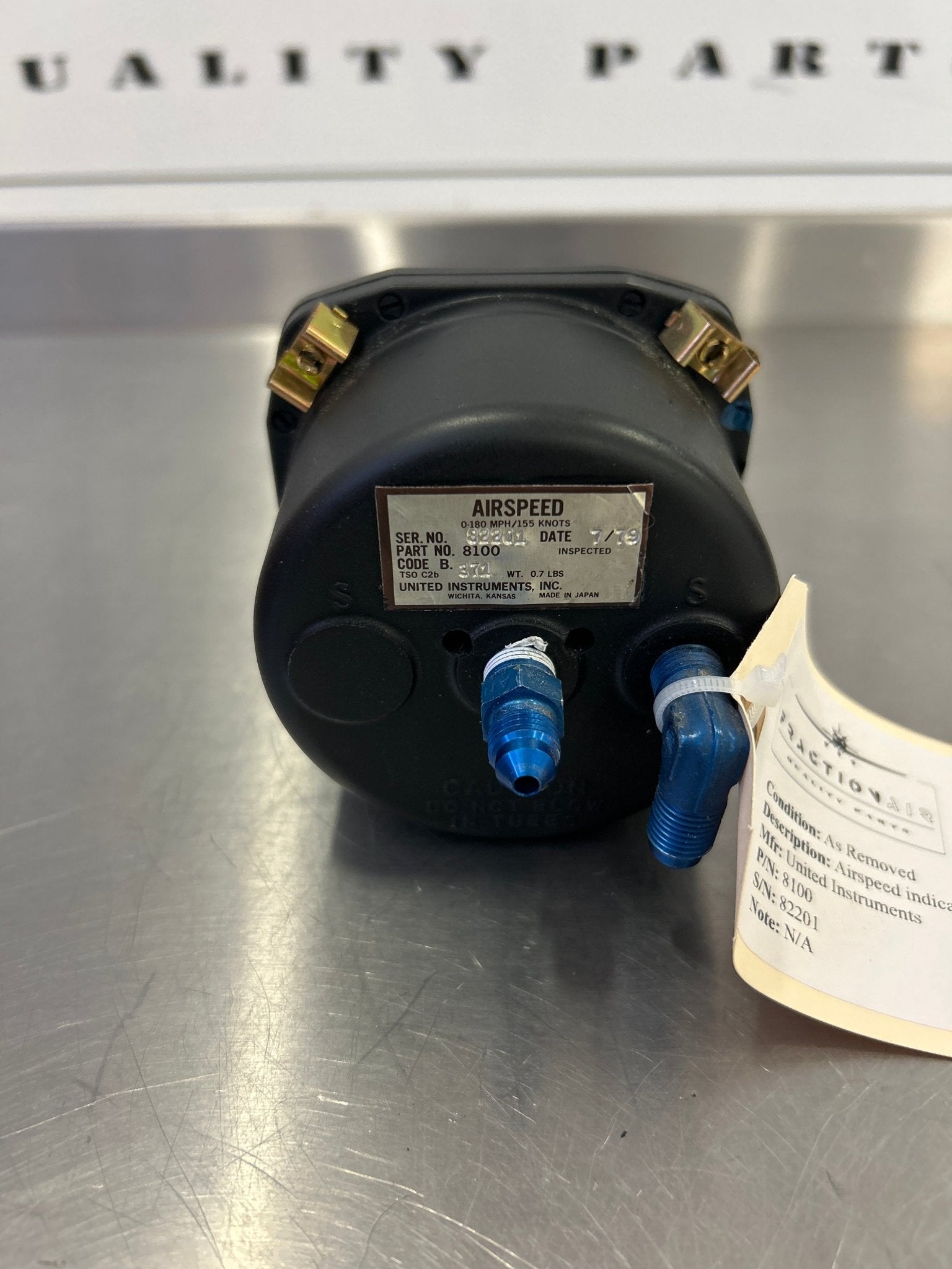 8100 United Instruments Airspeed indicator | FractionAIR Parts - Aircraft Parts & Accessories