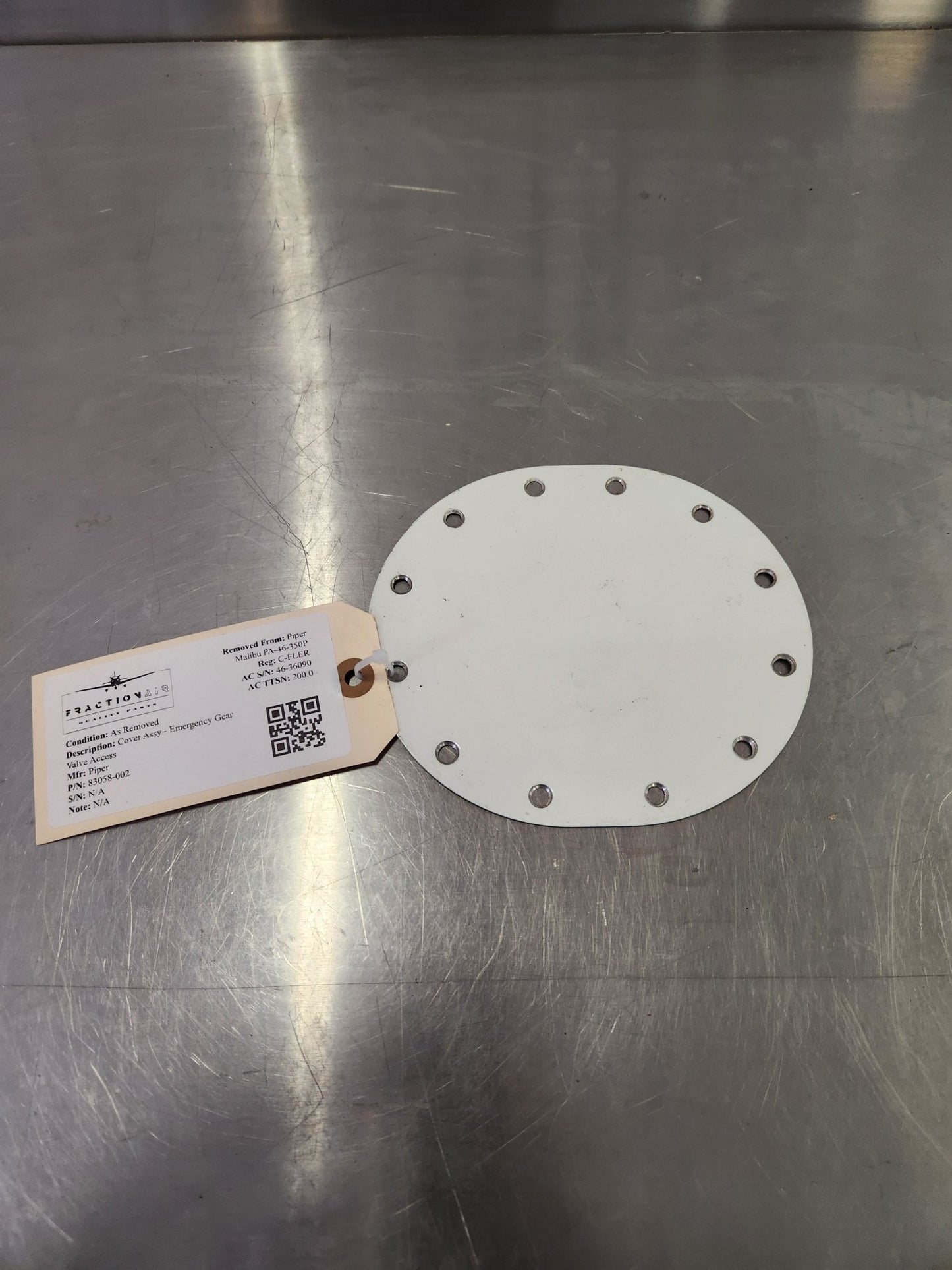 83058 - 002 Piper Cover Assy - Emergency Gear Valve Access | FractionAIR Parts - Aircraft Parts & Accessories